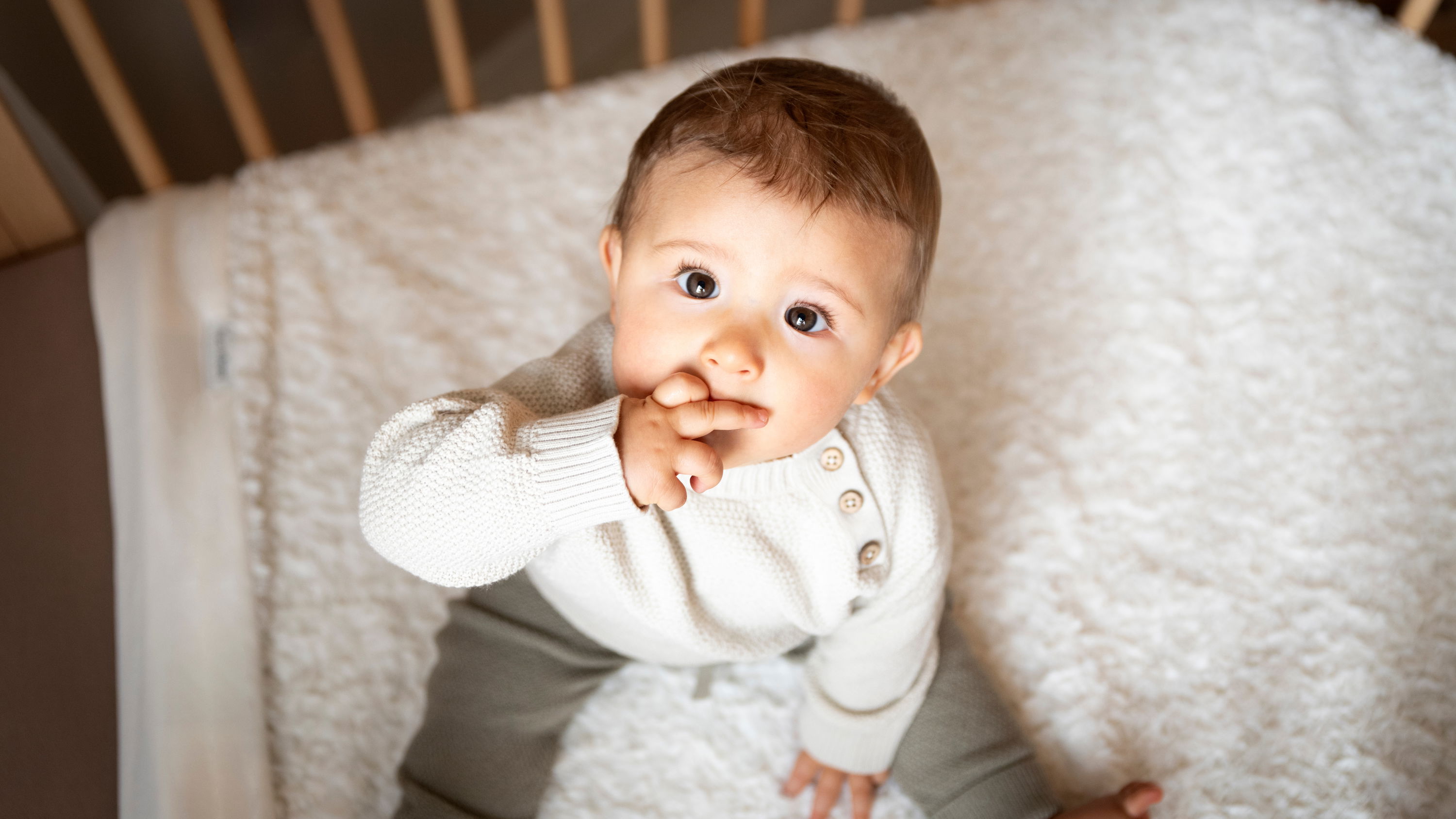 Baby crib blanket Snow taupe