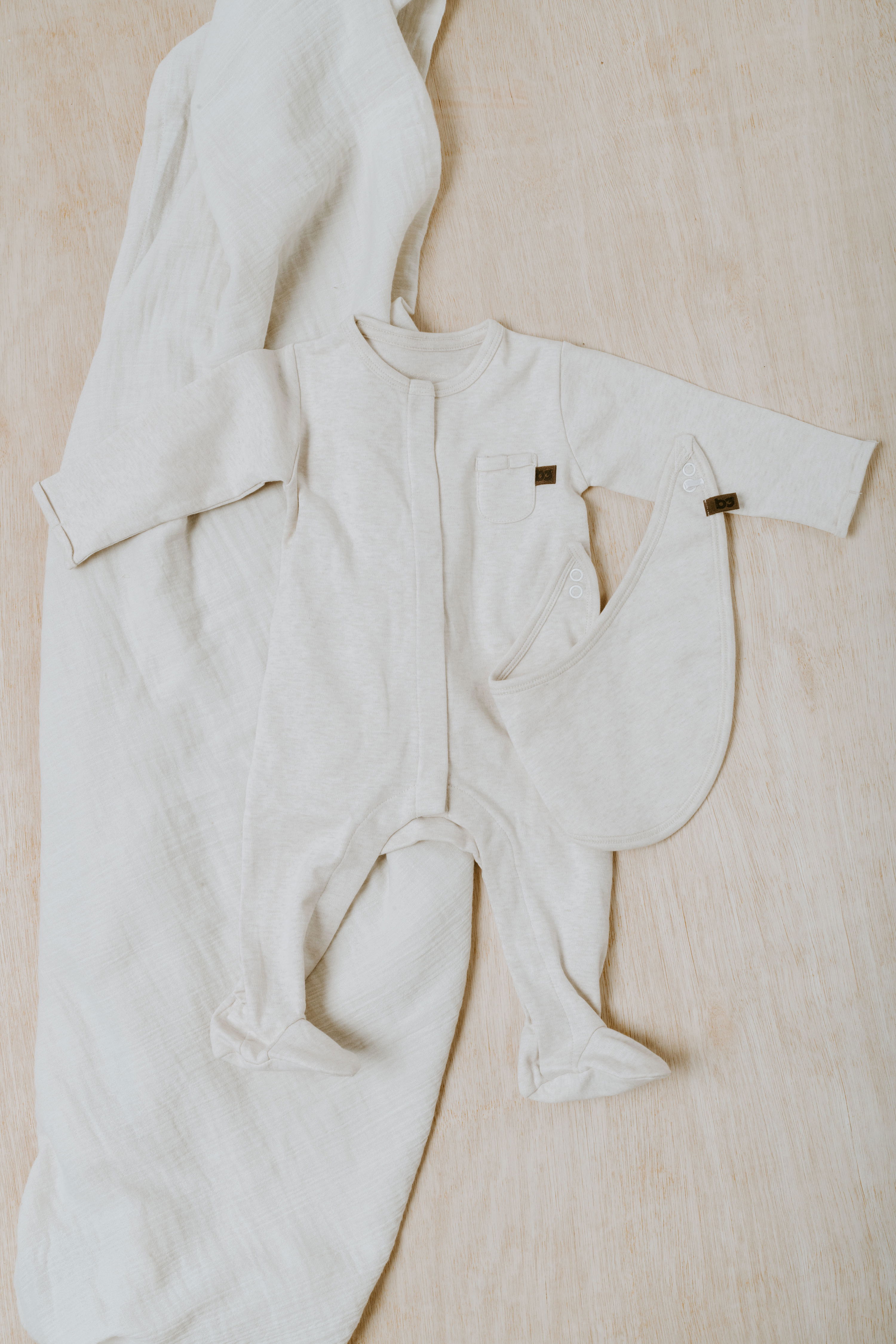 Playsuit with feet Melange warm linen - 56