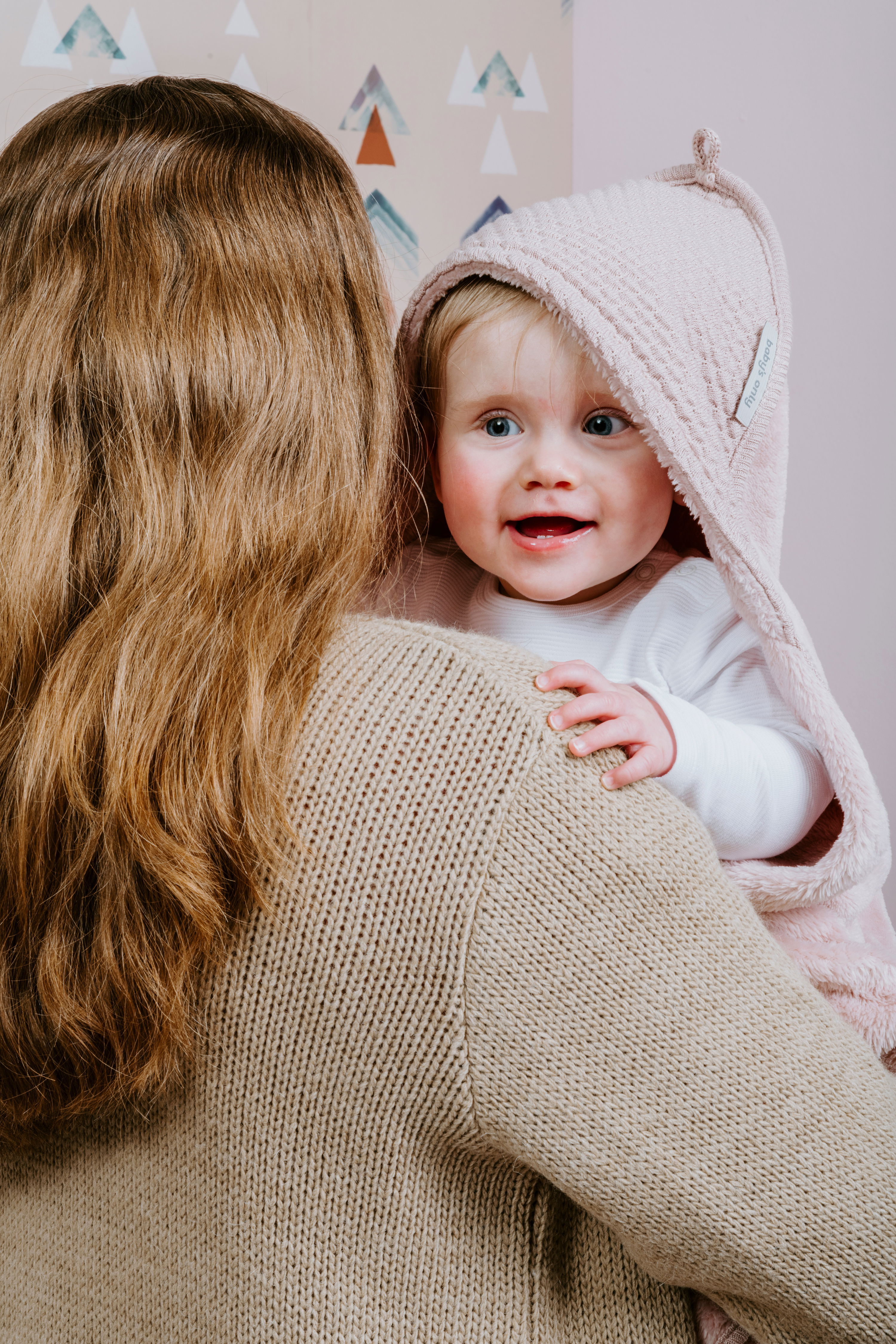 Hooded baby blanket Sky urban green