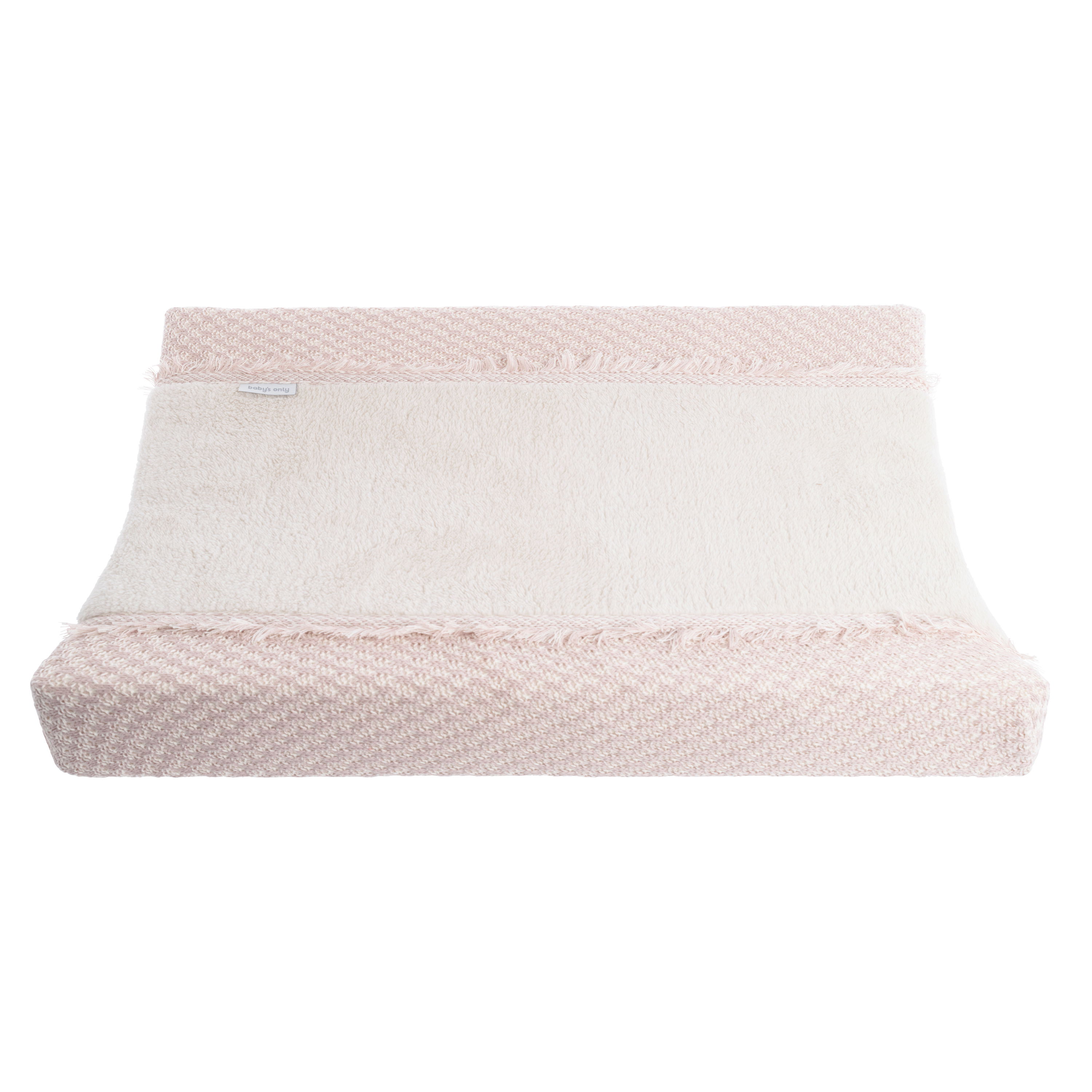 Housse matelas à langer Happiness vieux rose/ecru - 45x70