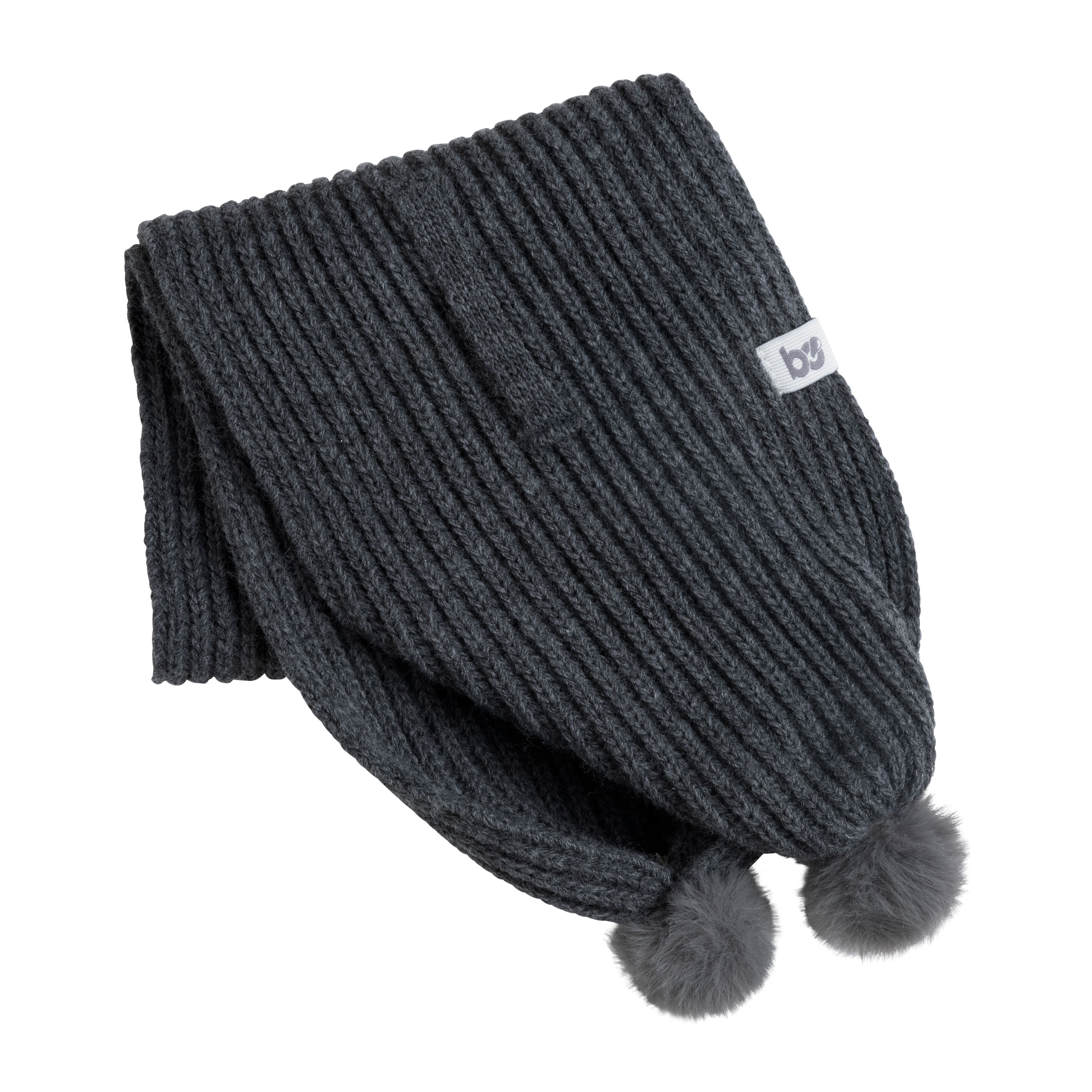 Écharpe croisée avec pompon anthracite - 3-36 mois