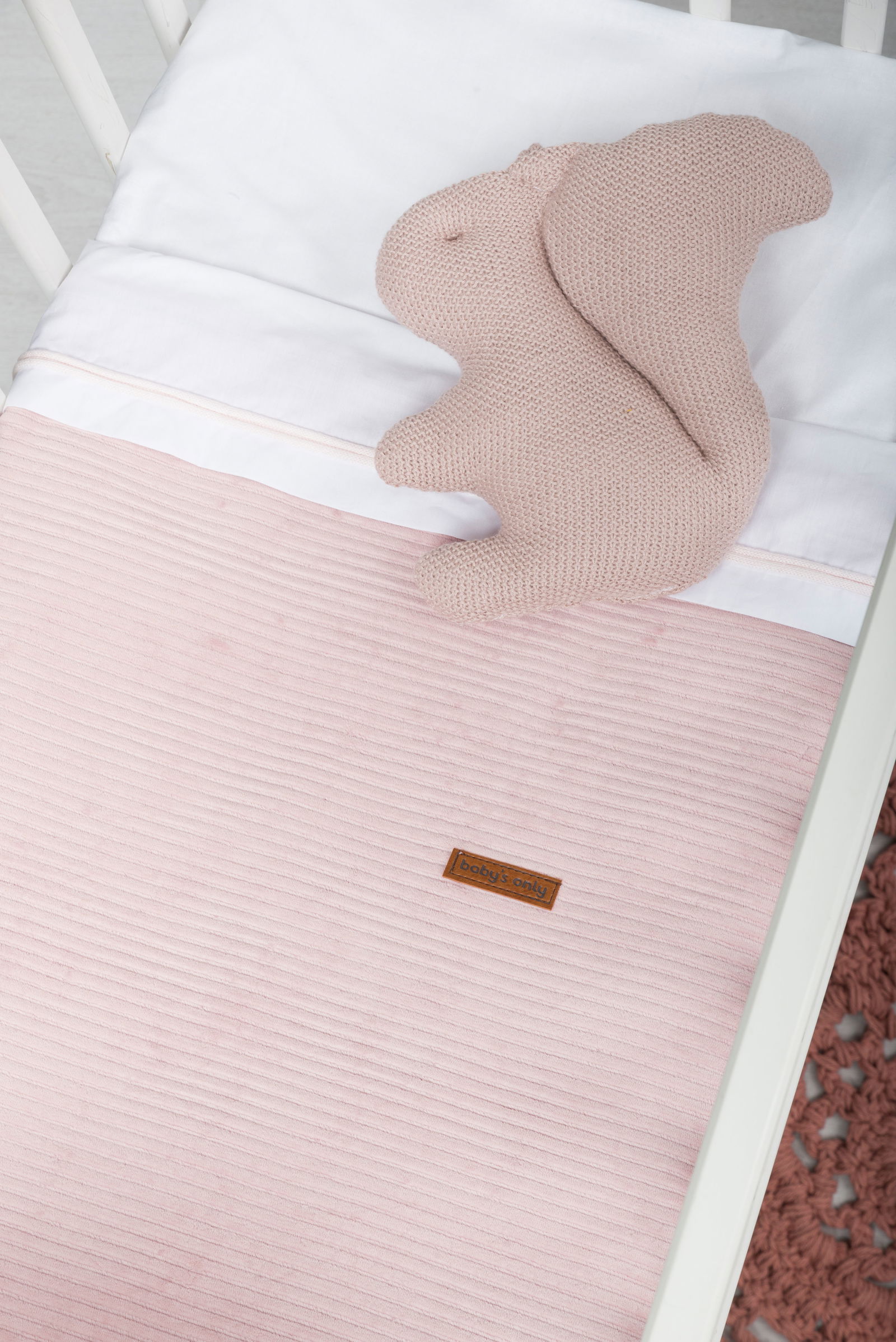 Cot blanket teddy Sense old pink