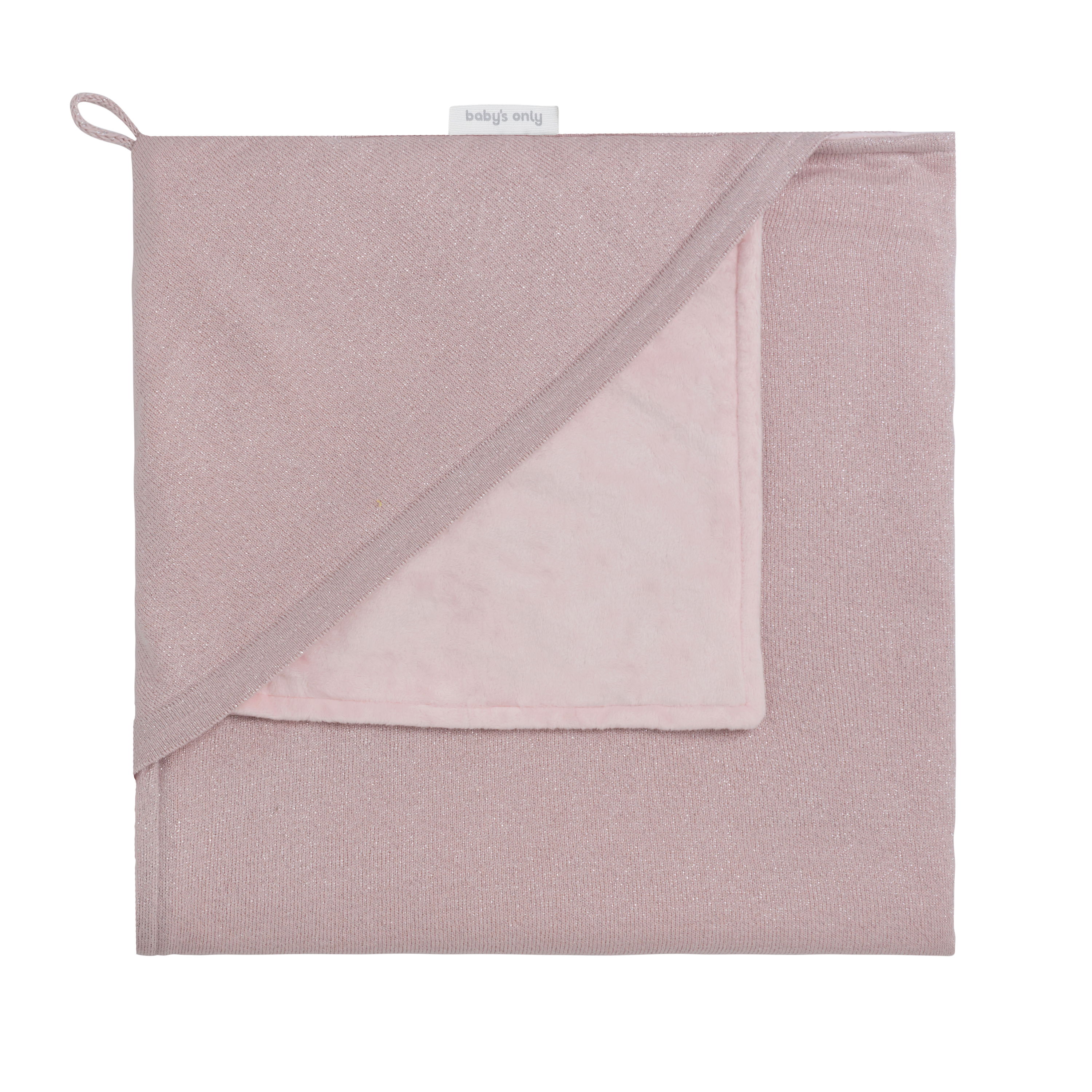 Hooded baby blanket soft Sparkle silver-pink melee