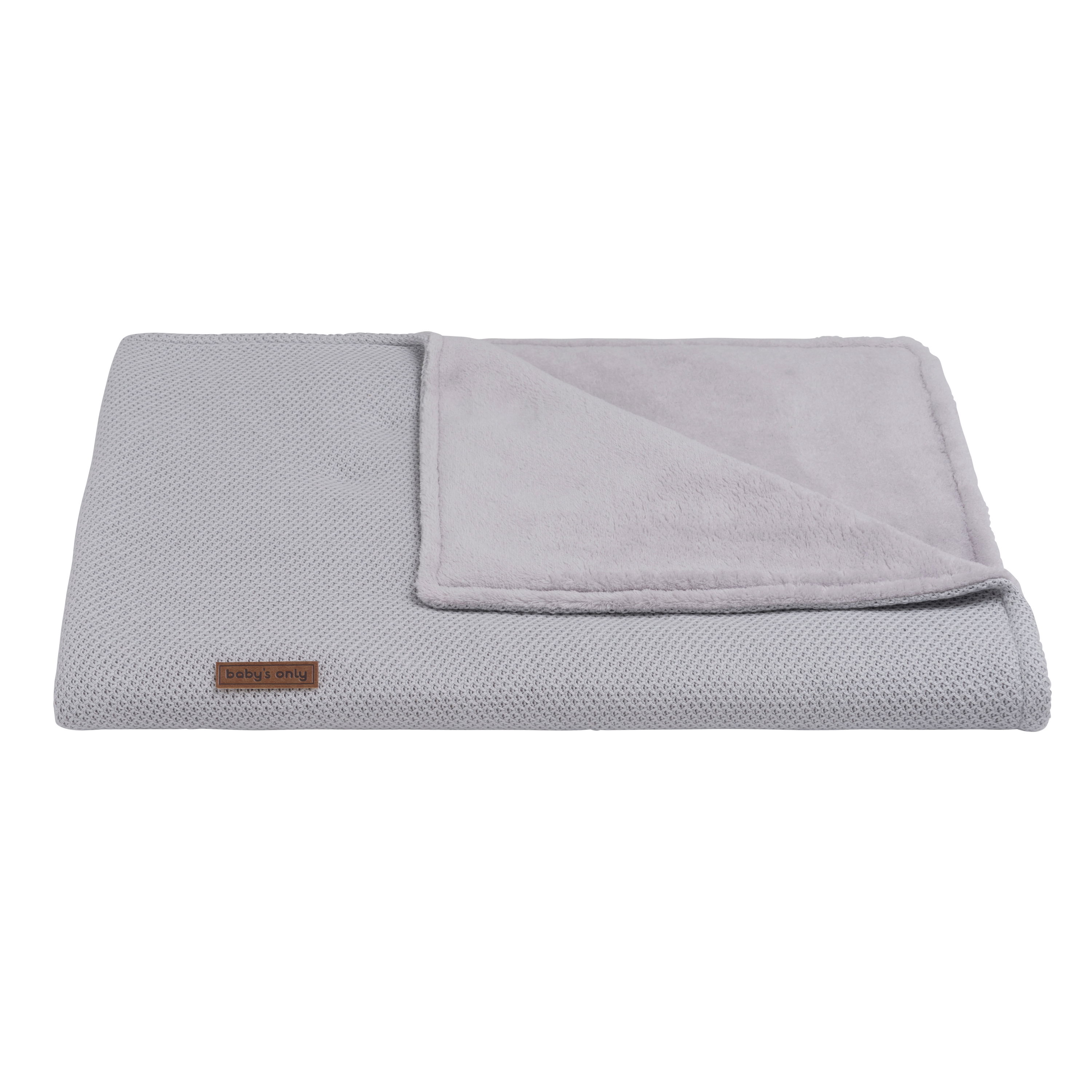 Baby crib blanket teddy Classic silver-grey