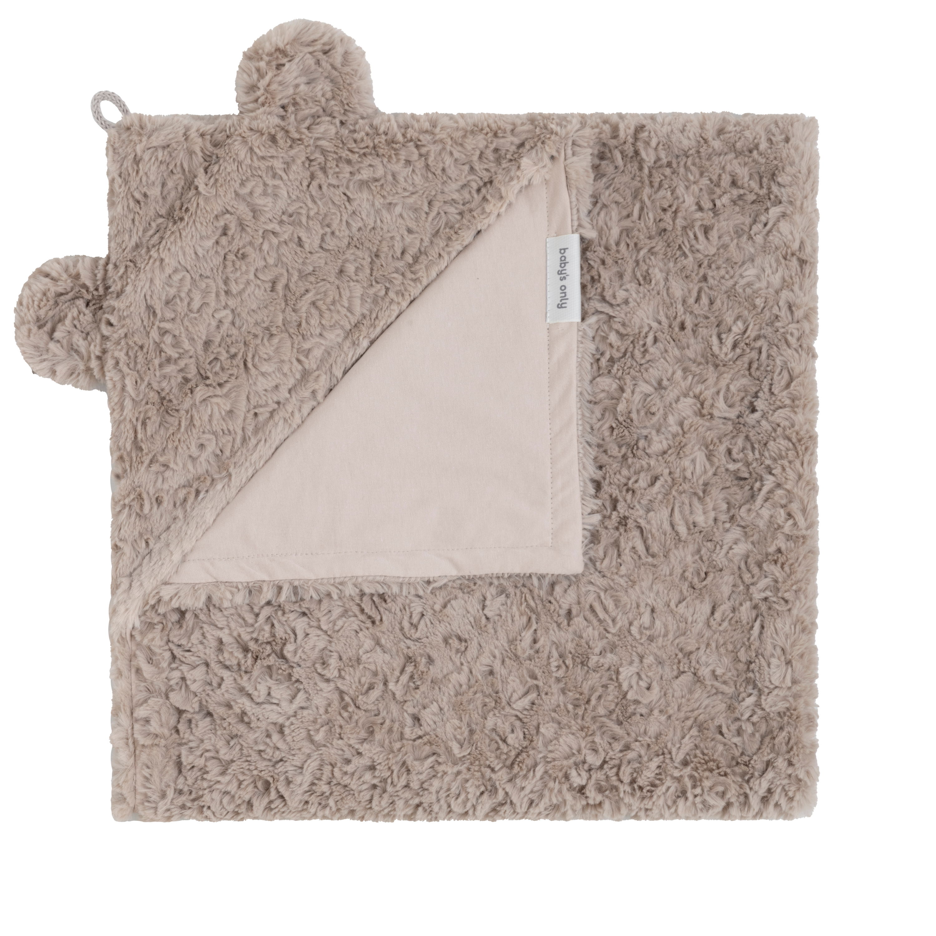 Hooded baby blanket Snow taupe - with ears