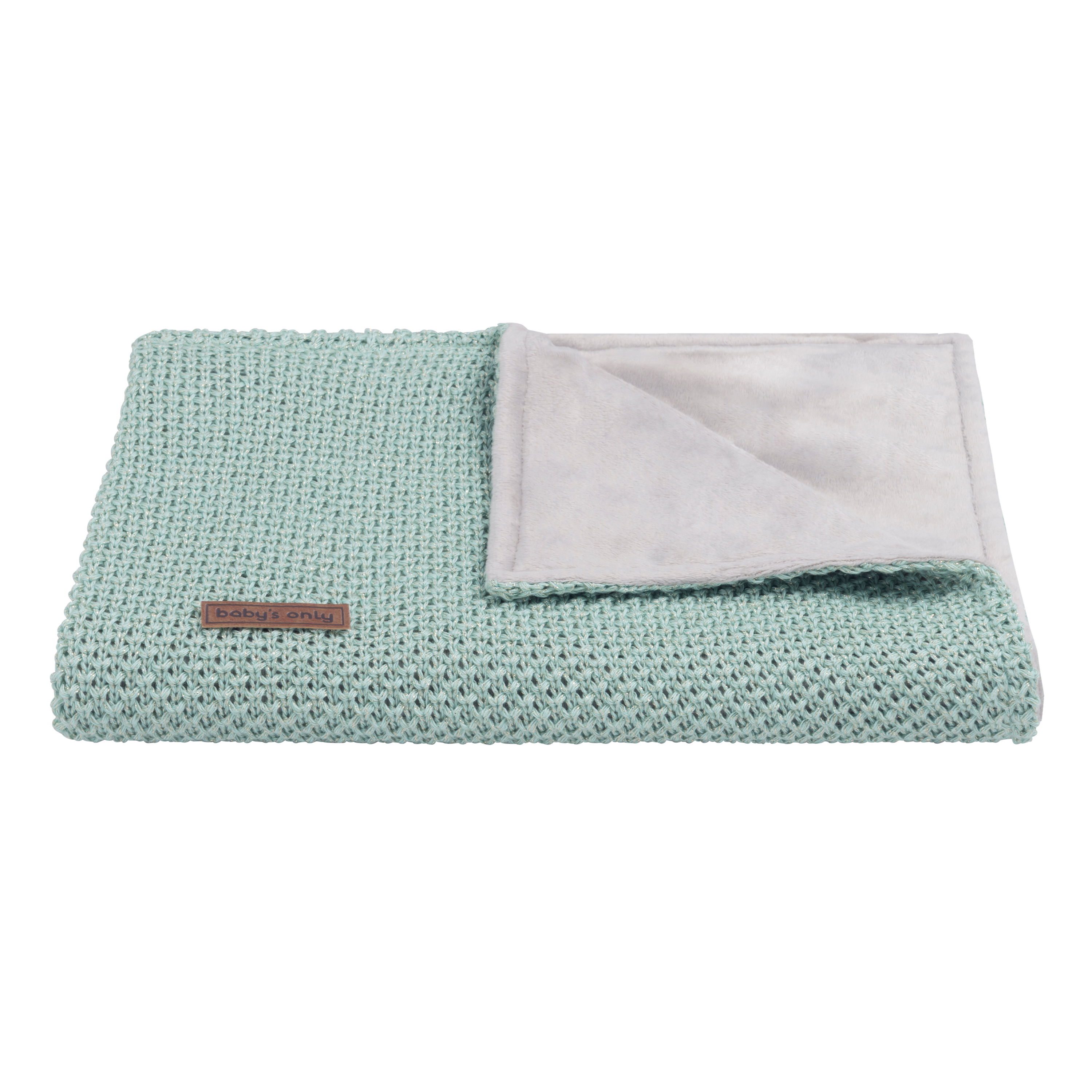 Couverture berceau soft Sparkle-Flavor mint-doré mêlé