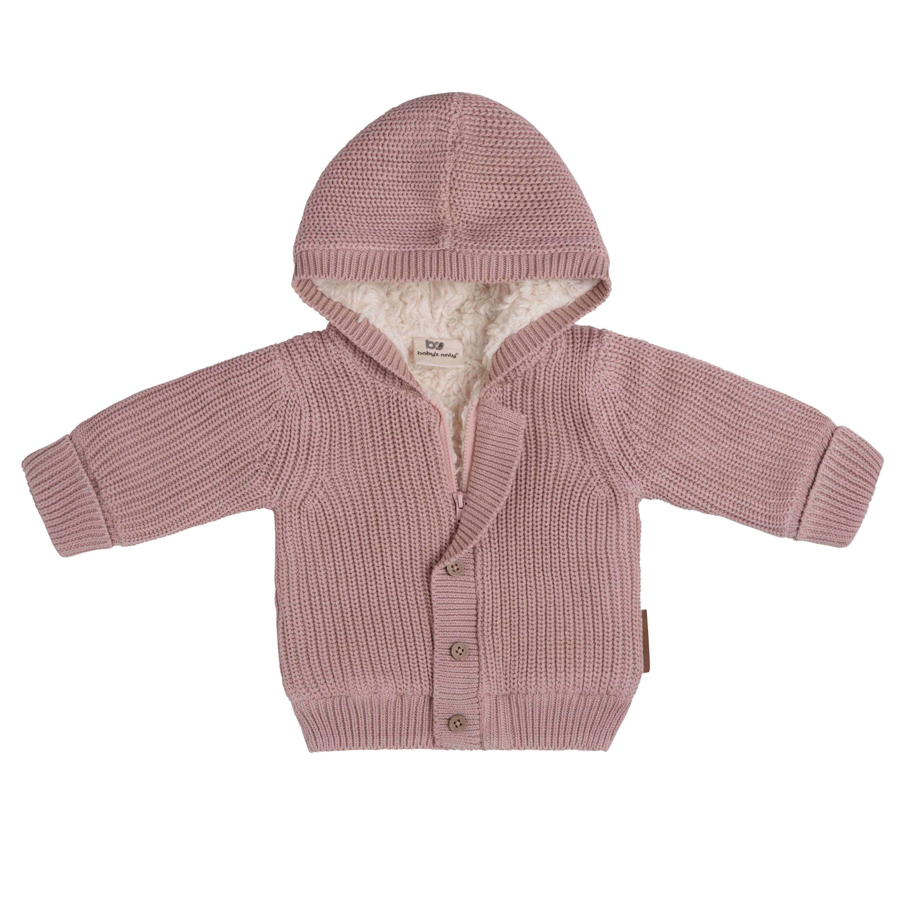 Vestje met capuchon teddy Soul oud roze - 62