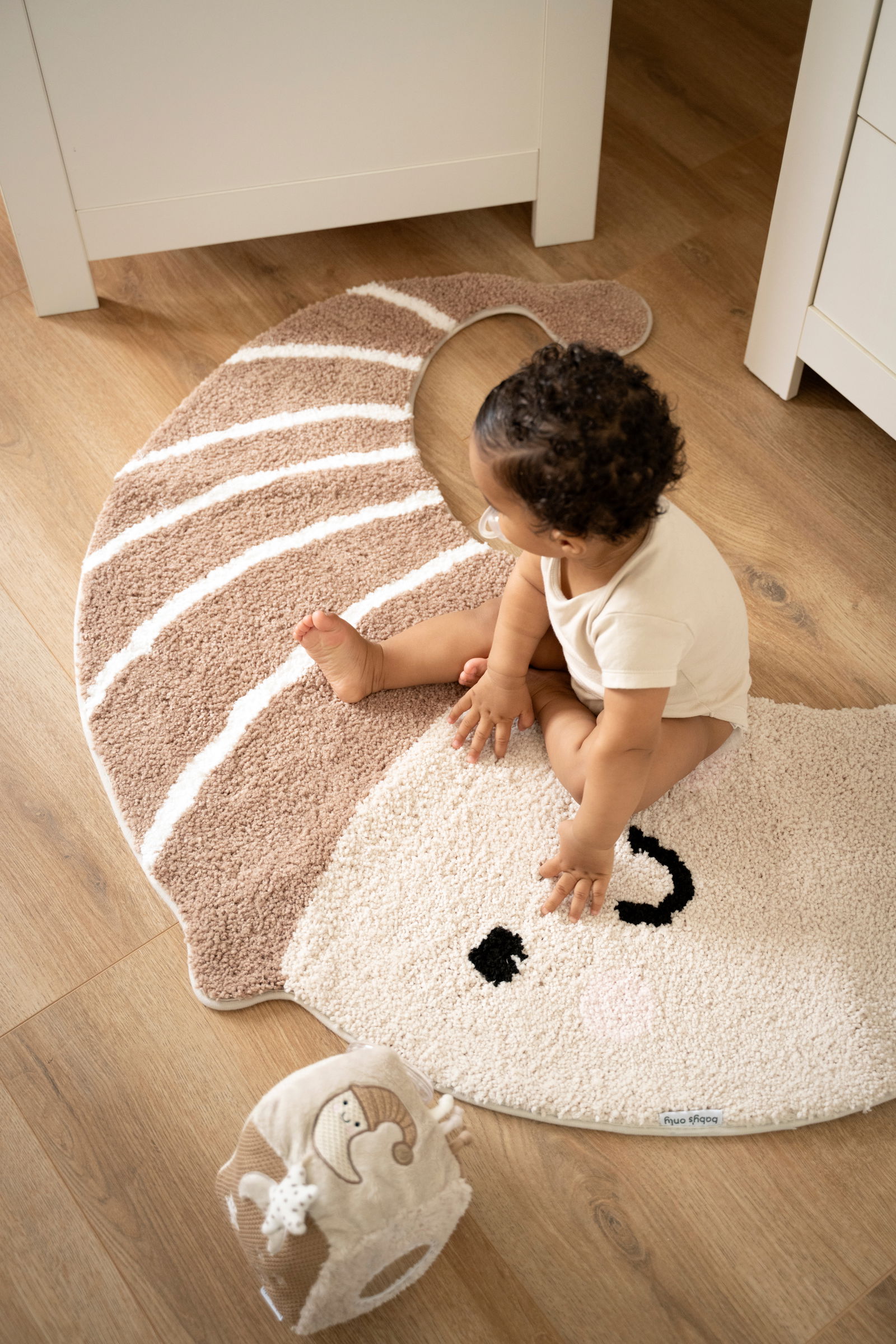 Tapis lune Heaven clay/warm linen - 109x90 cm