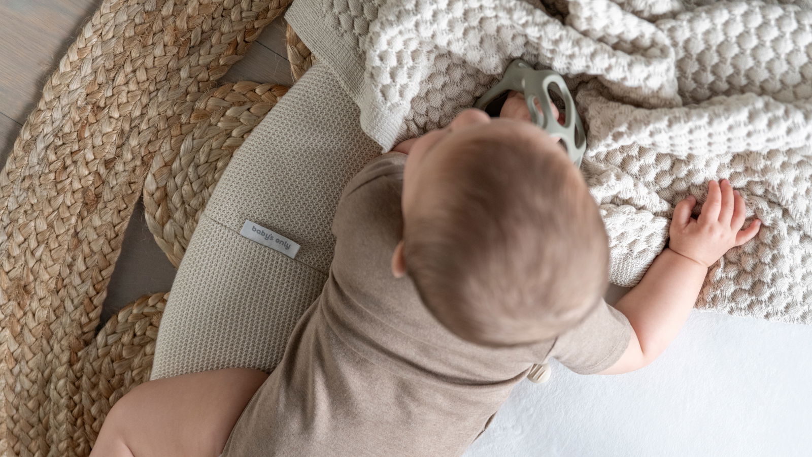 Cot blanket Sky-Chunky warm linen