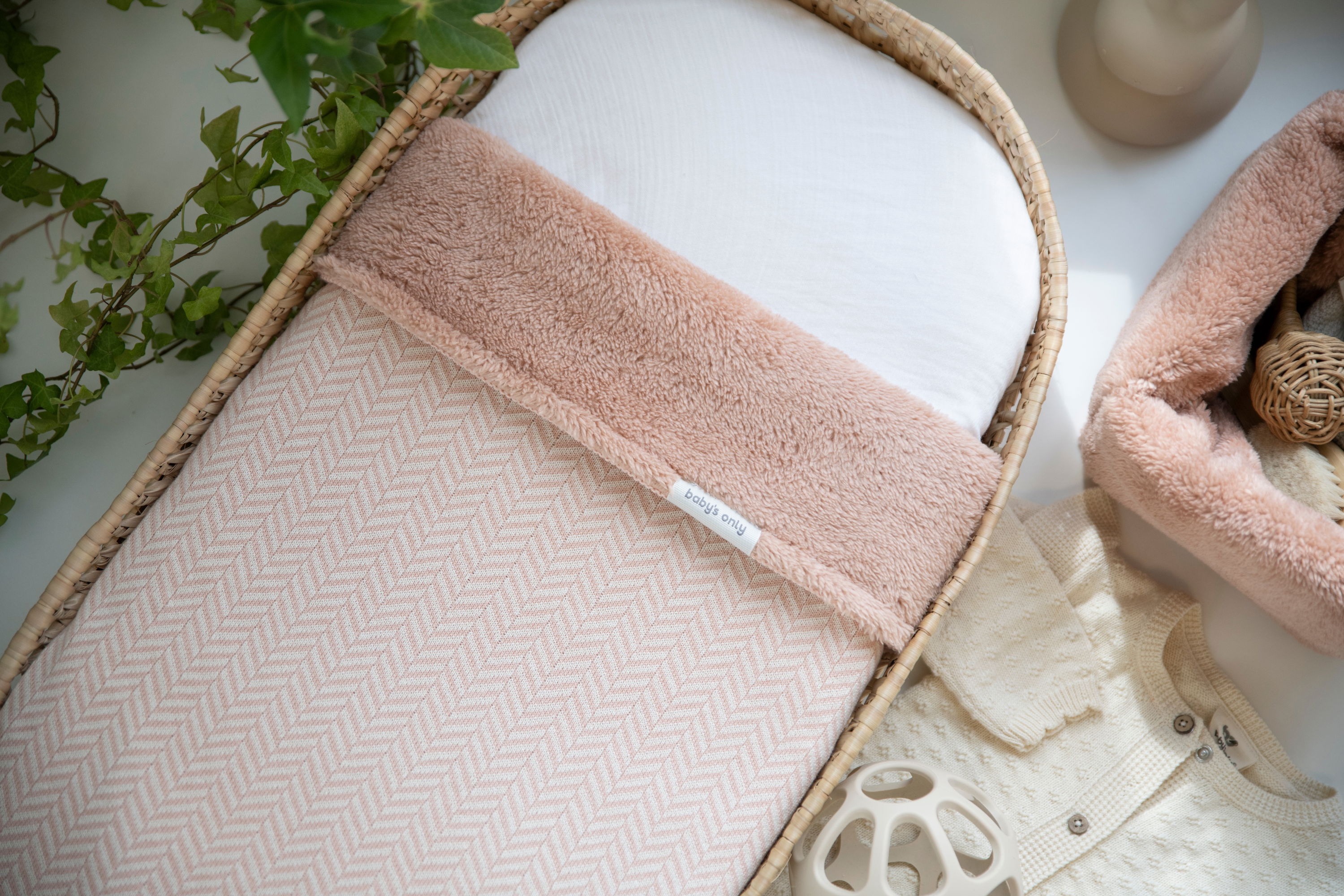 Baby crib blanket teddy Dawn beige/ecru