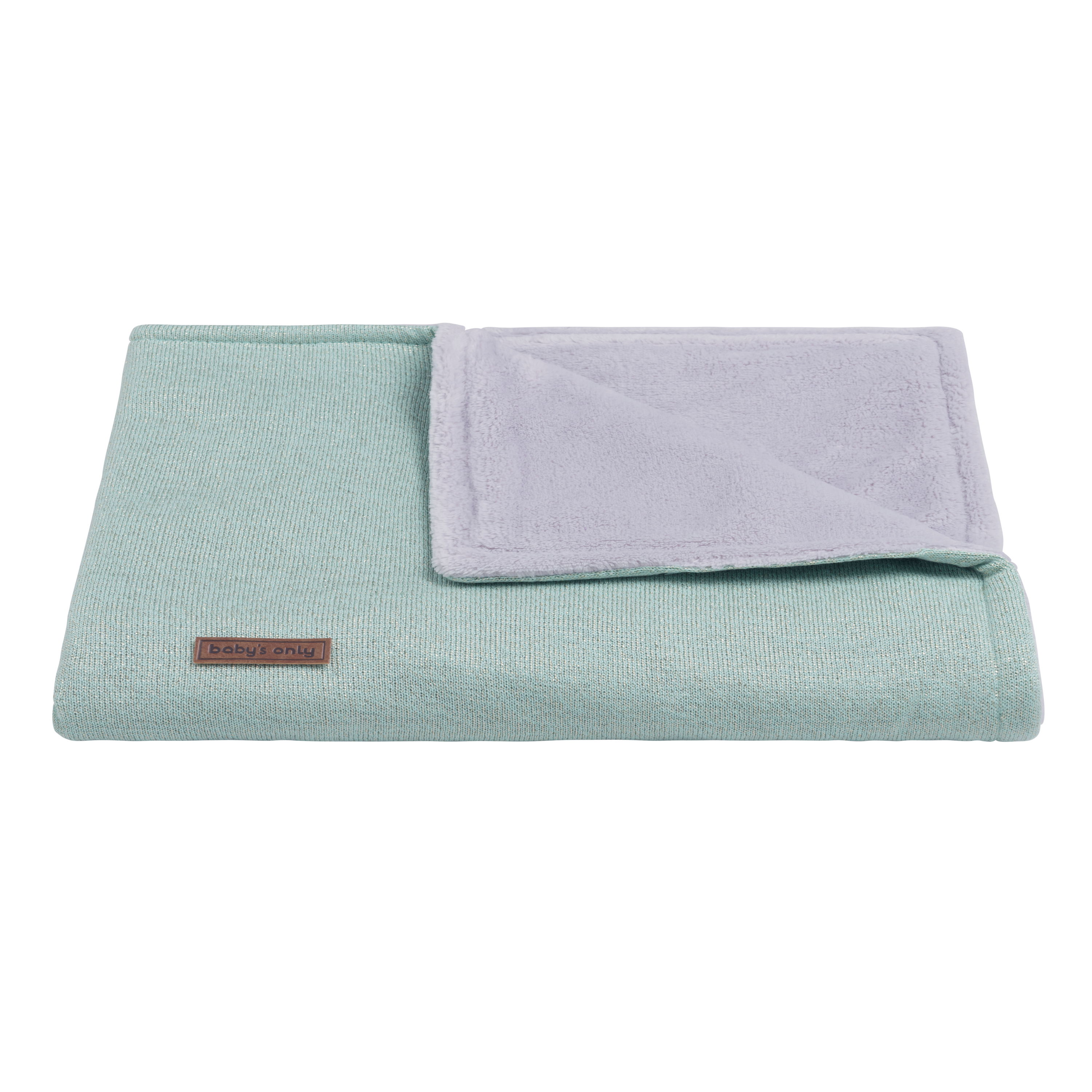 Couverture berceau teddy Sparkle mint-doré mêlé