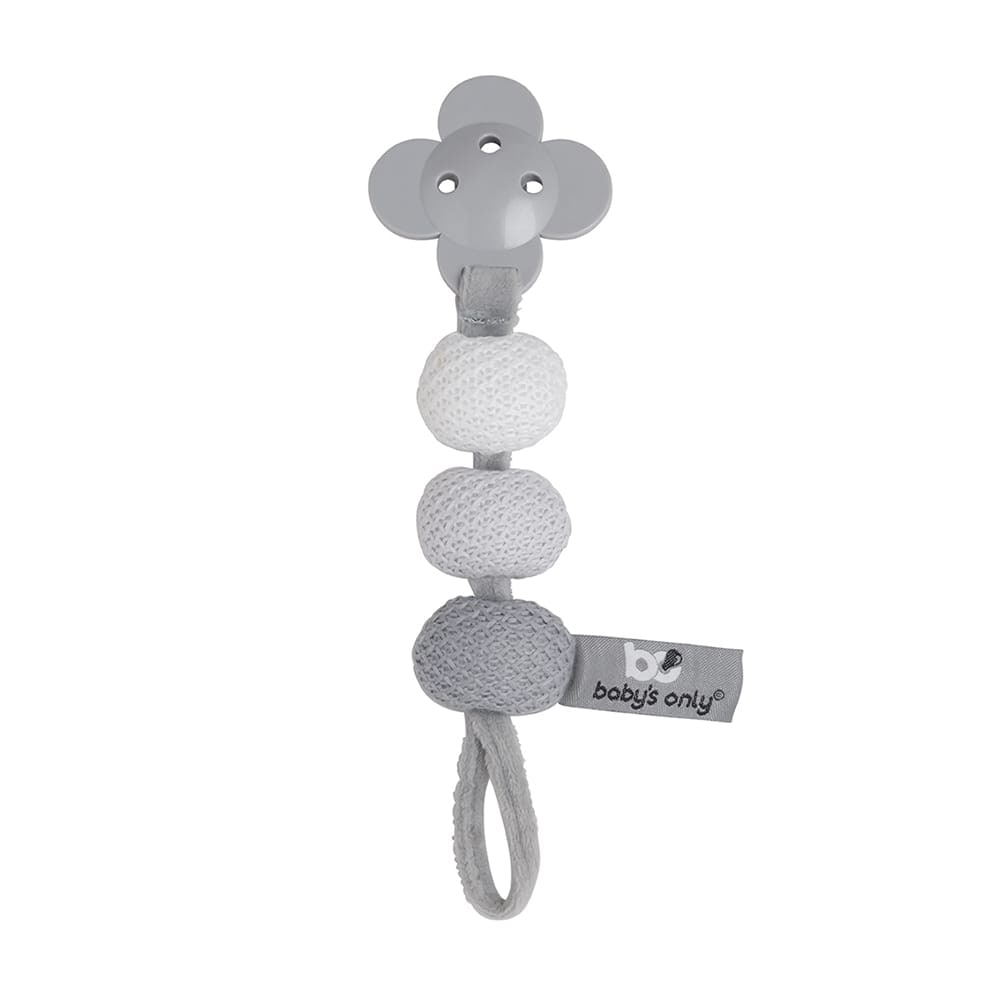 Pacifier cord silver-grey/grey/white