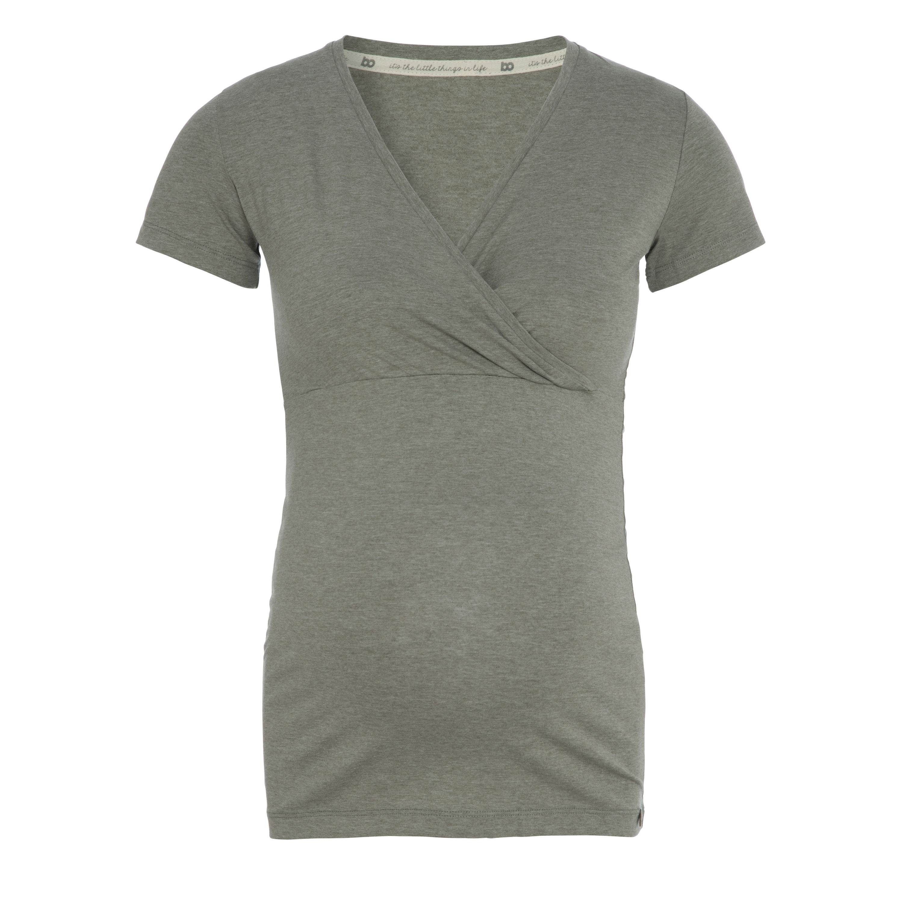 Zwangerschaps T-shirt Glow urban green  - L - Met voedingsfunctie