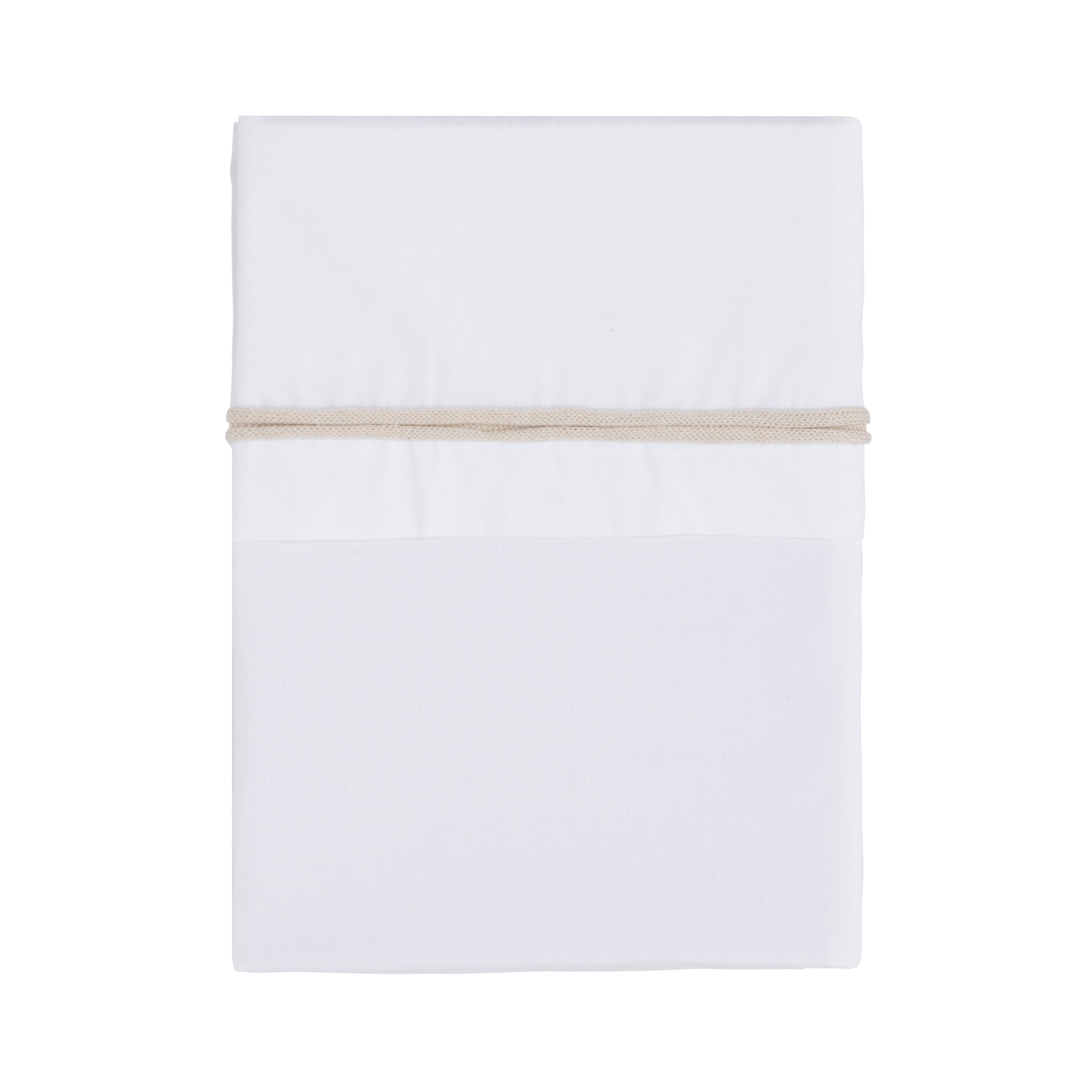 Drap berceau ruban tricoté warm linen/blanc