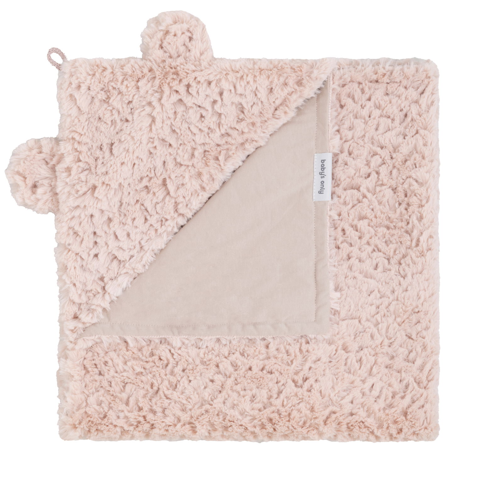 Hooded baby blanket Snow old pink - with ears