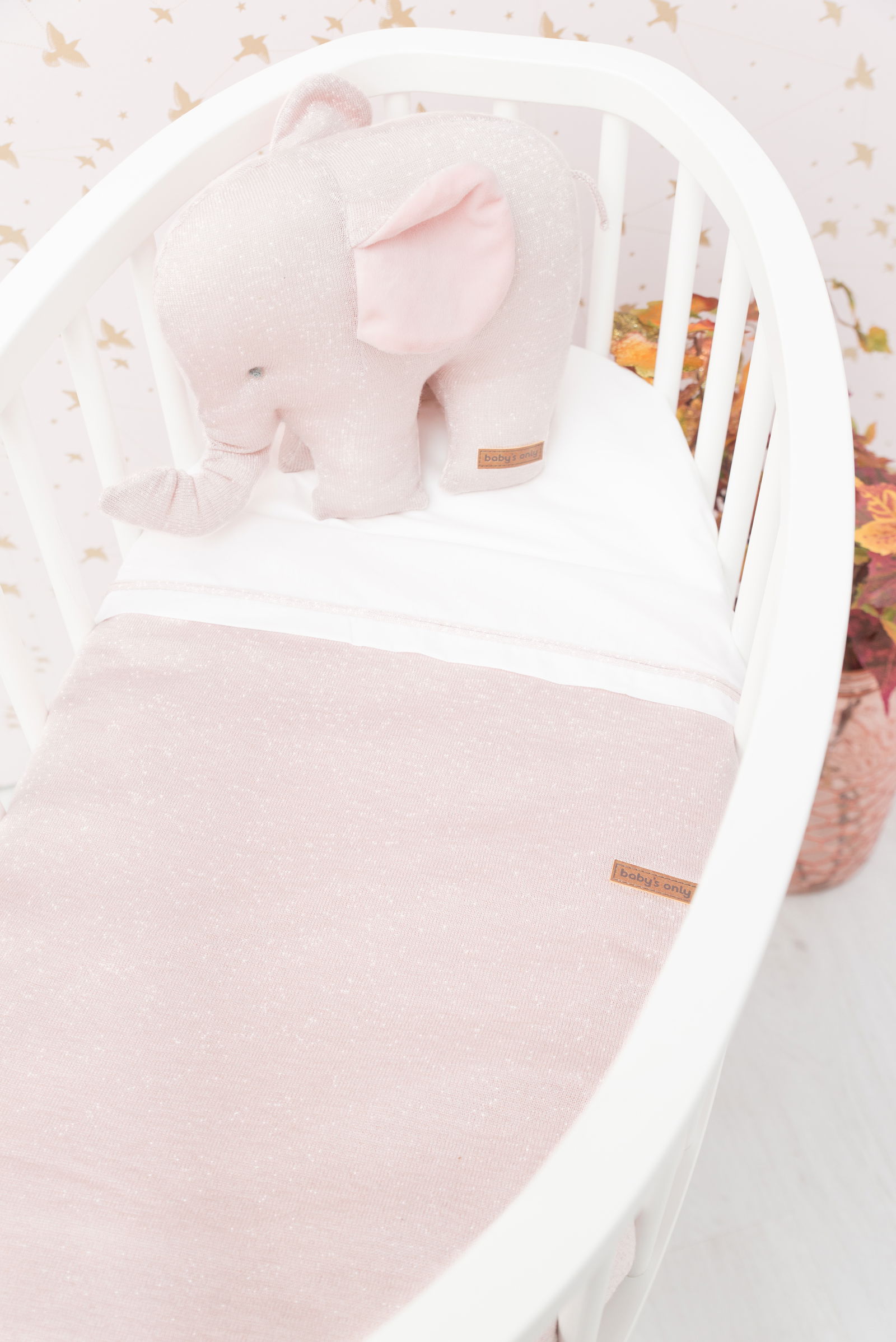 Wiegdeken soft Sparkle zilver-roze mêlee