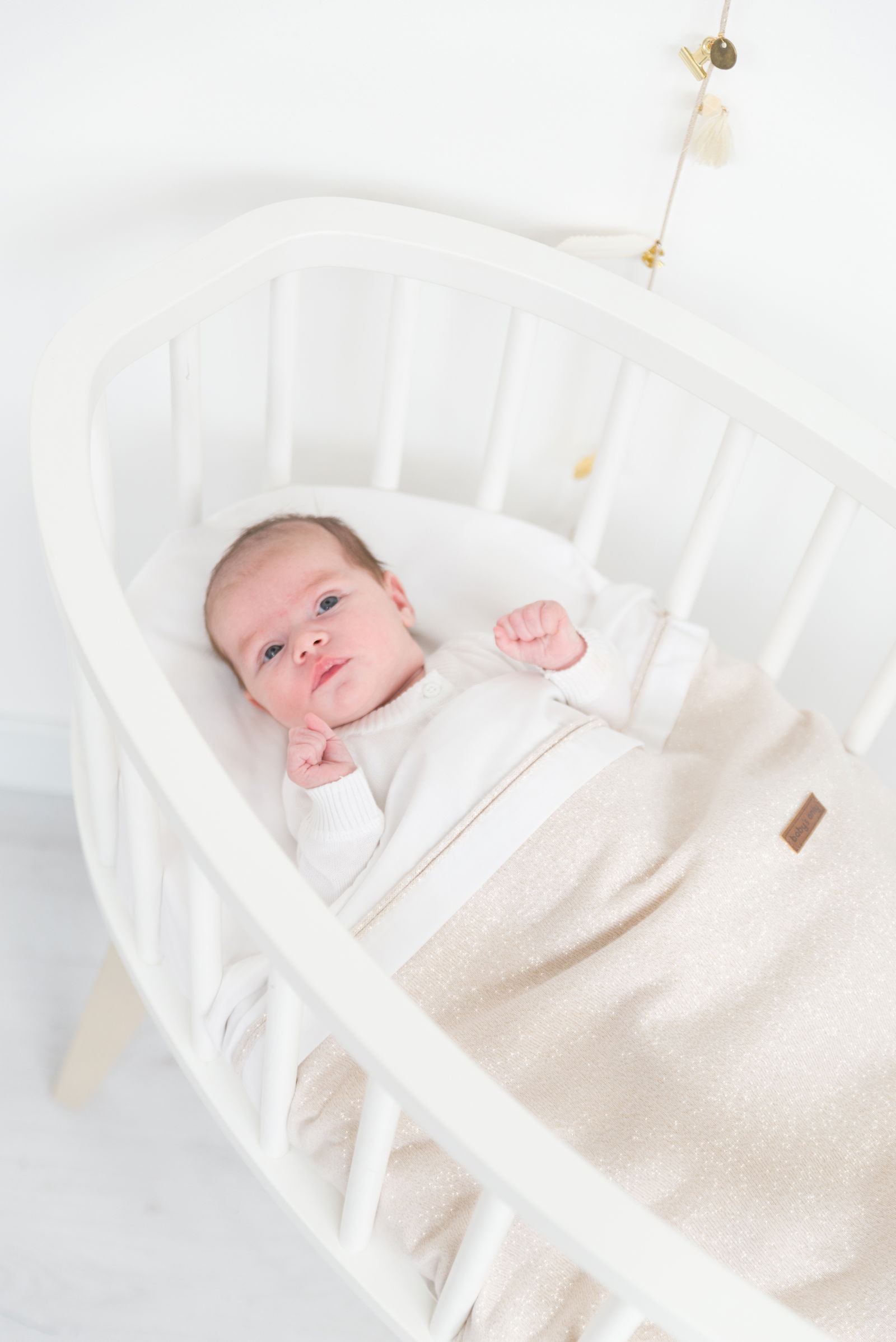 Wiegdeken soft Sparkle zilver-roze mêlee