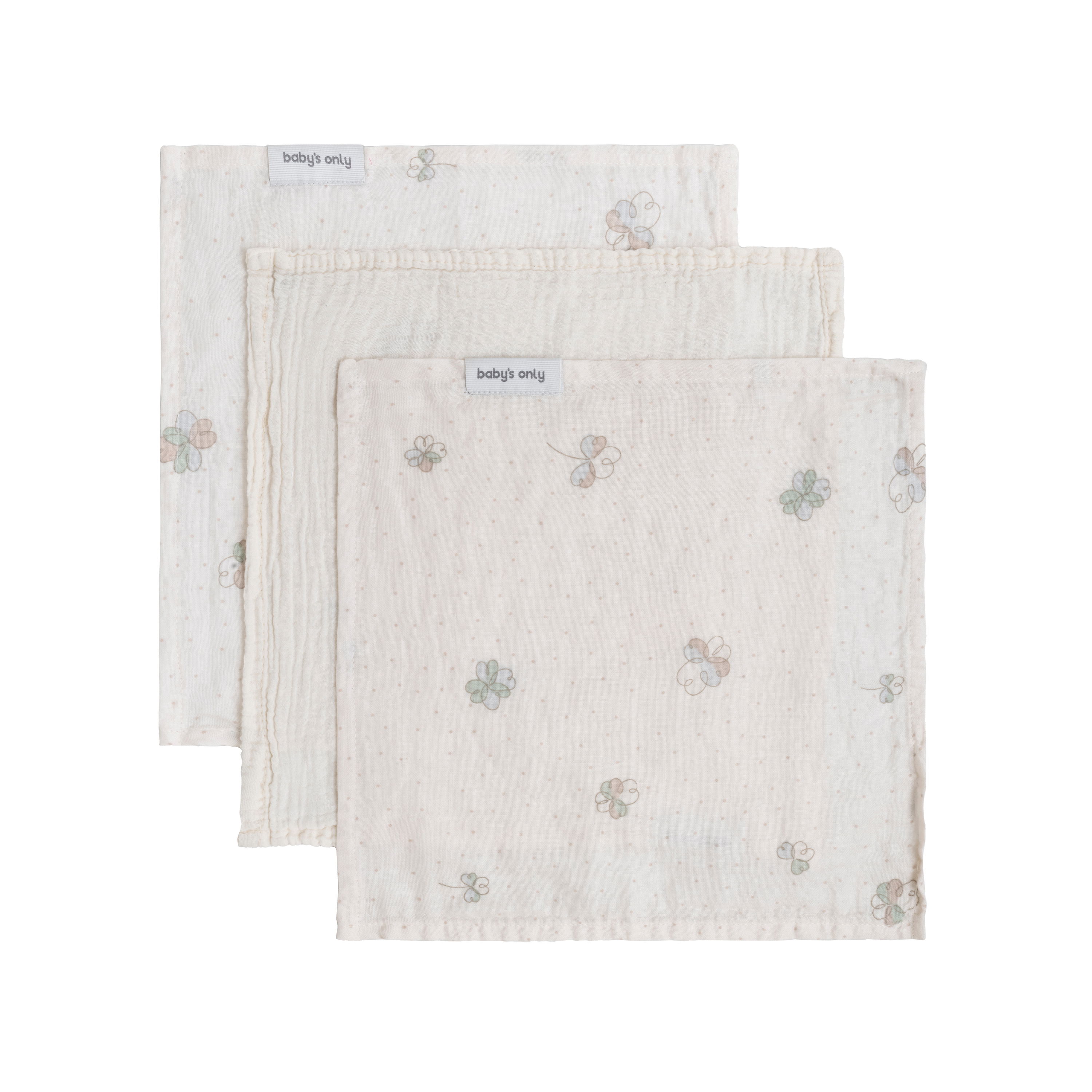 Monddoekje Tender linen/clover - 30x30 - 3-pack