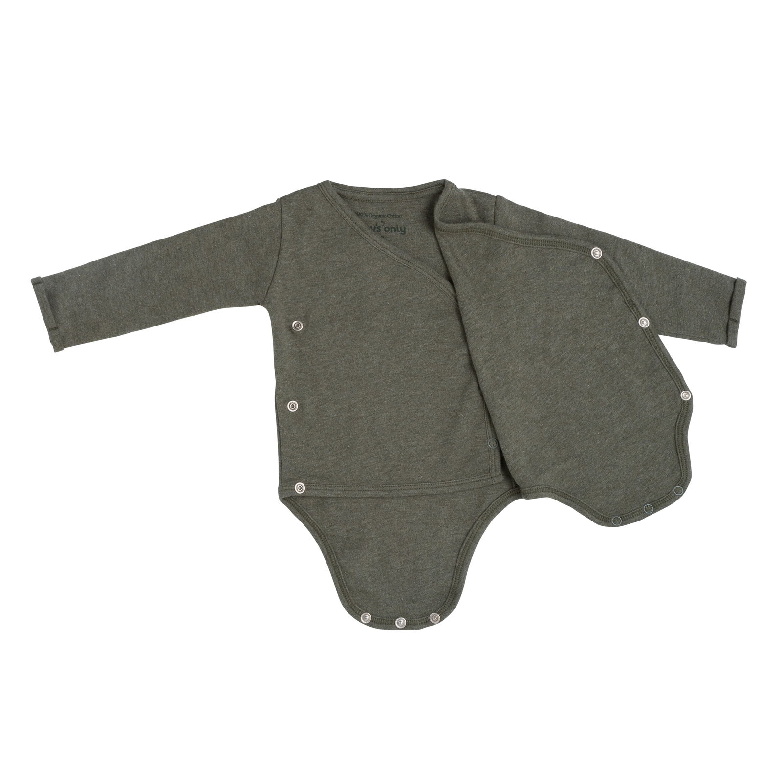 Rompertje lange mouw Melange khaki - 50