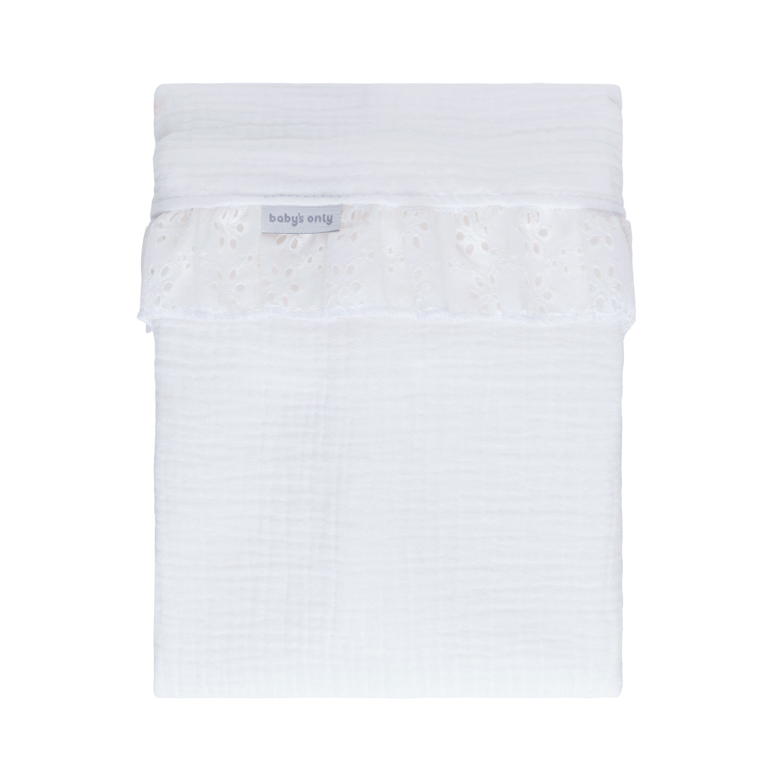 Baby crib sheet Calm white - with ruffle