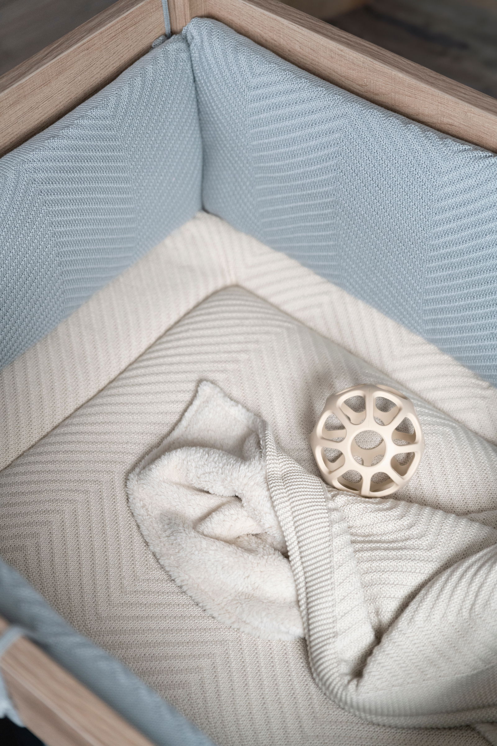 Playpen bumper Grace warm linen