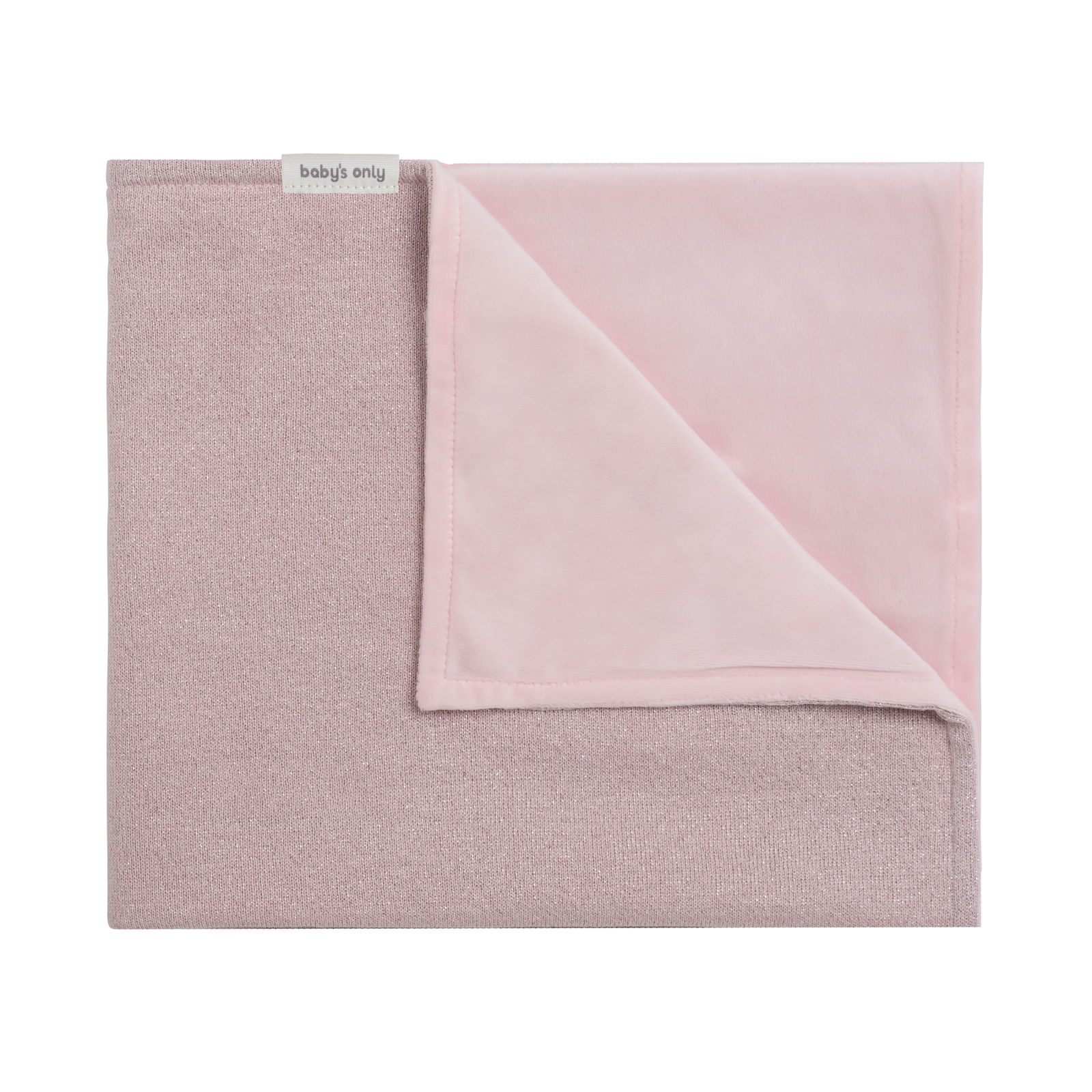 Wiegdeken soft Sparkle zilver-roze mêlee