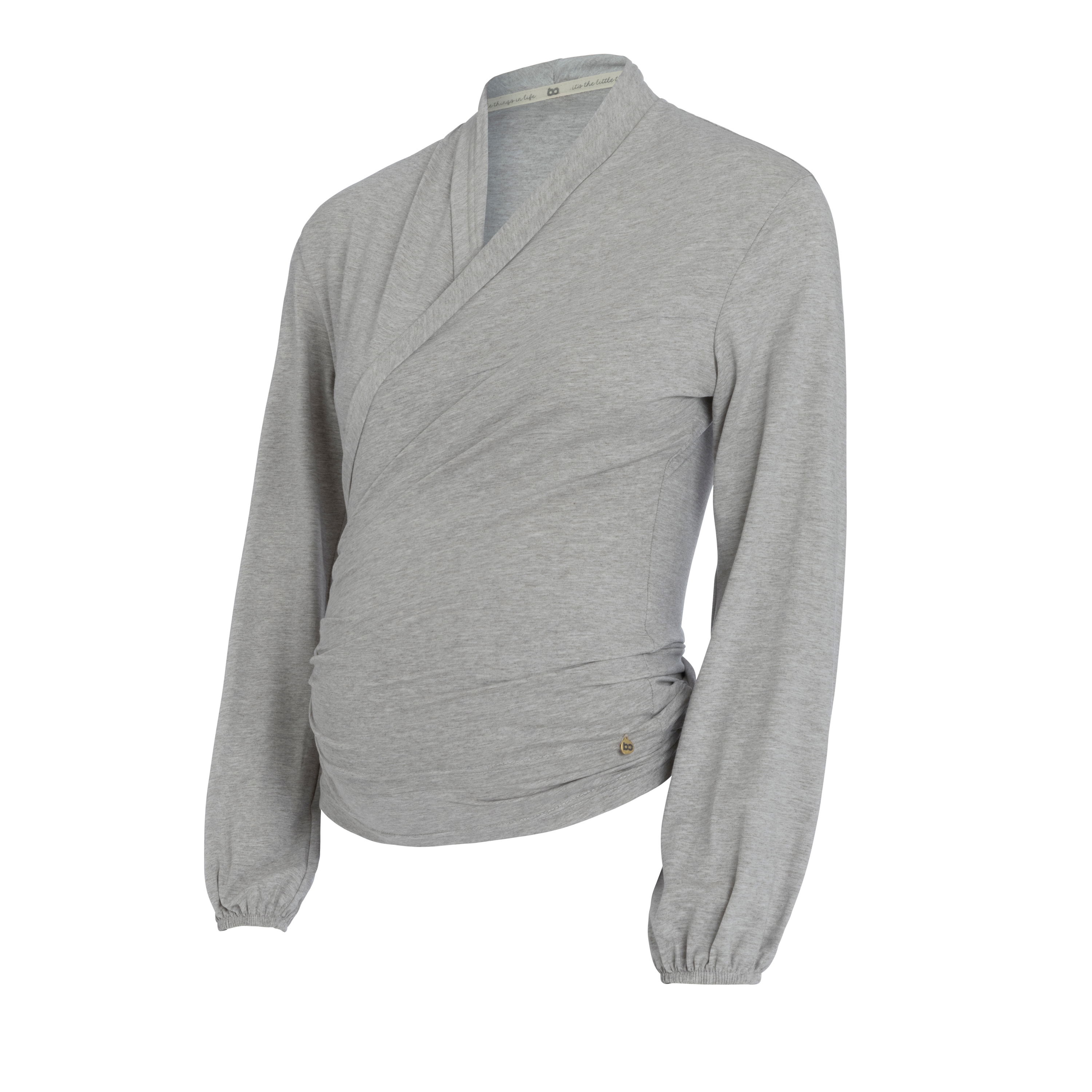 Zwangerschaps wikkeltop Glow dusty grey - L