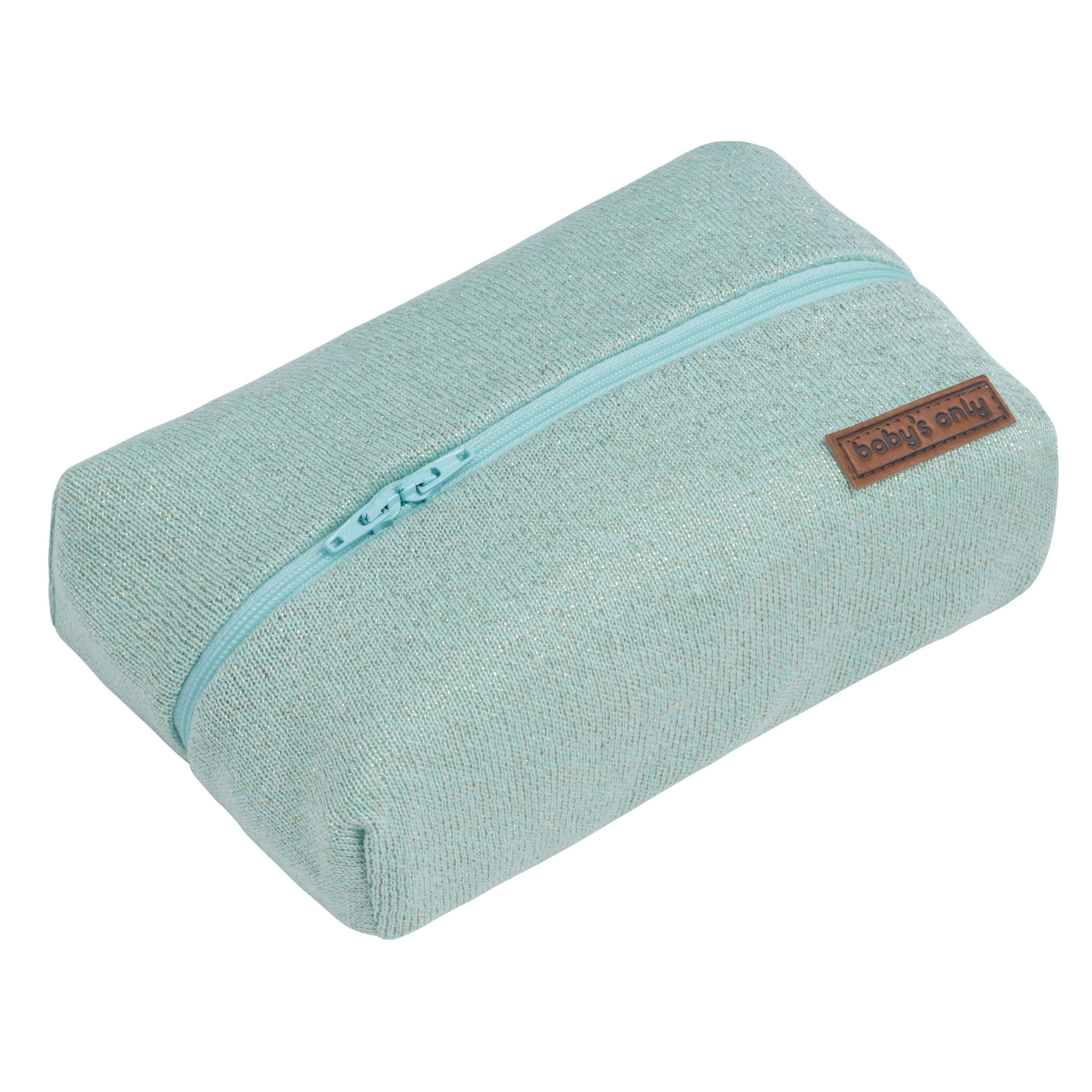 Pochette lingette bébé Sparkle mint-doré mêlé