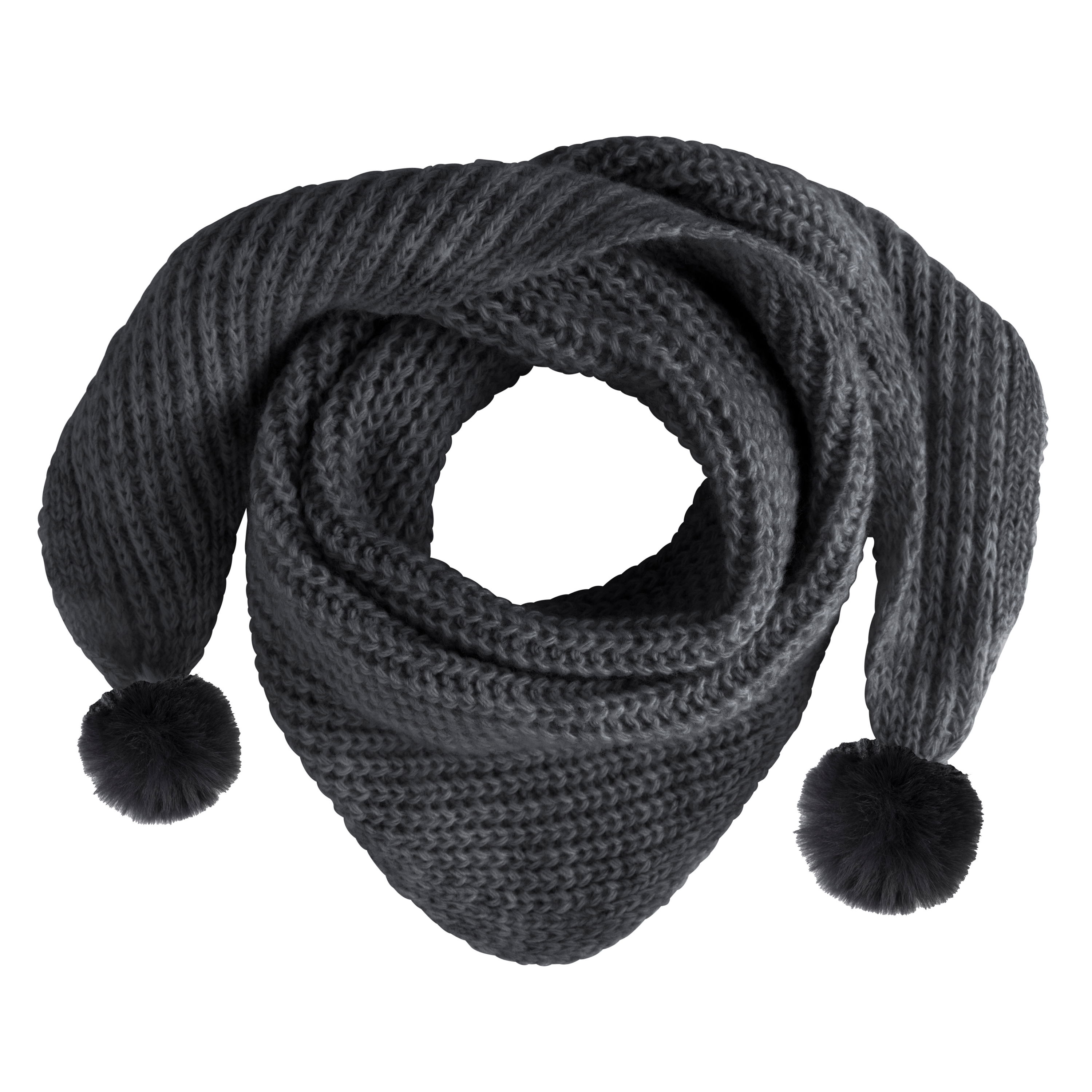 Triangle scarf with pompon Cool anthracite - 3-8 years