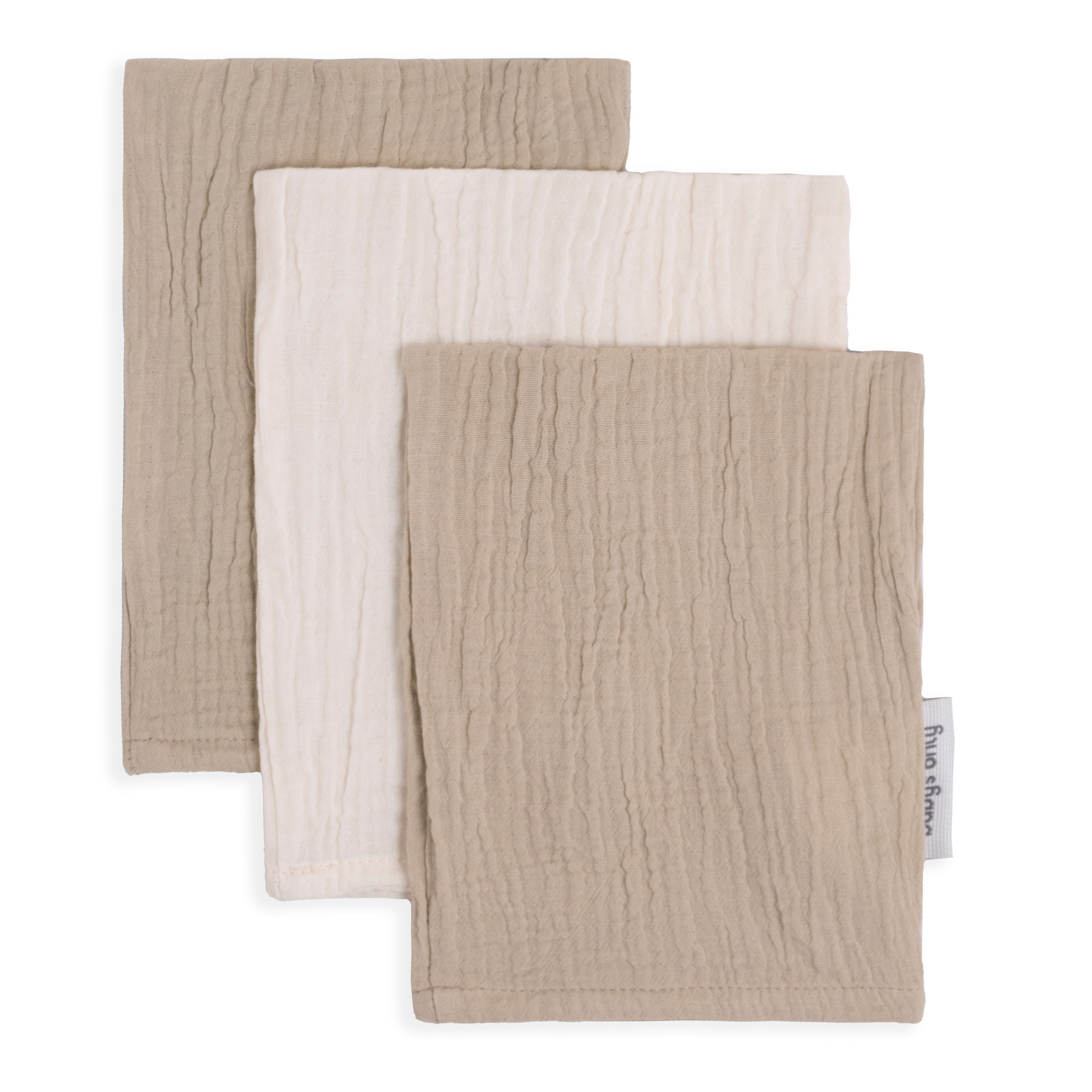 Washandje Tender beige/linen - 3-pack