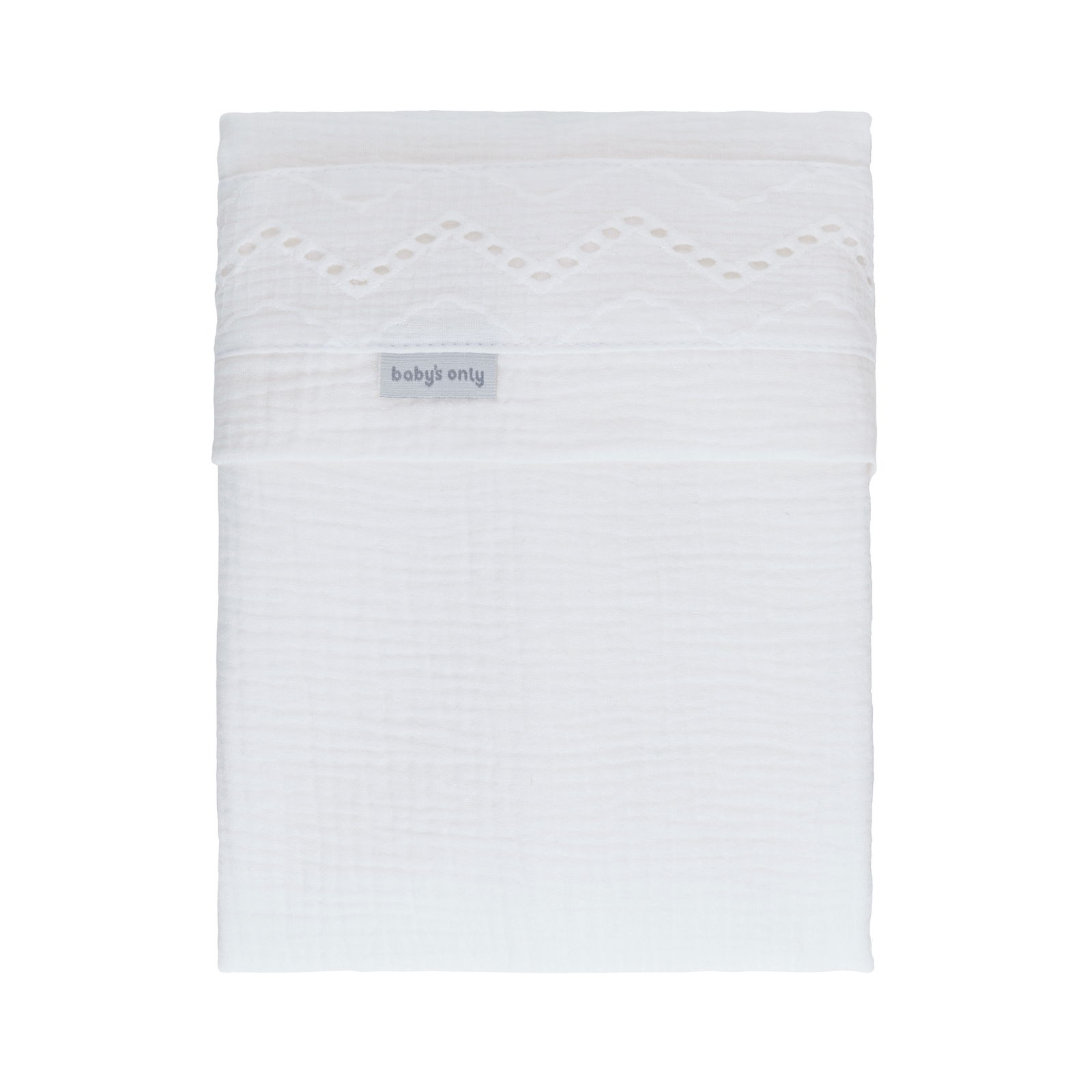 Drap lit bébé Calm blanc - avec broderie