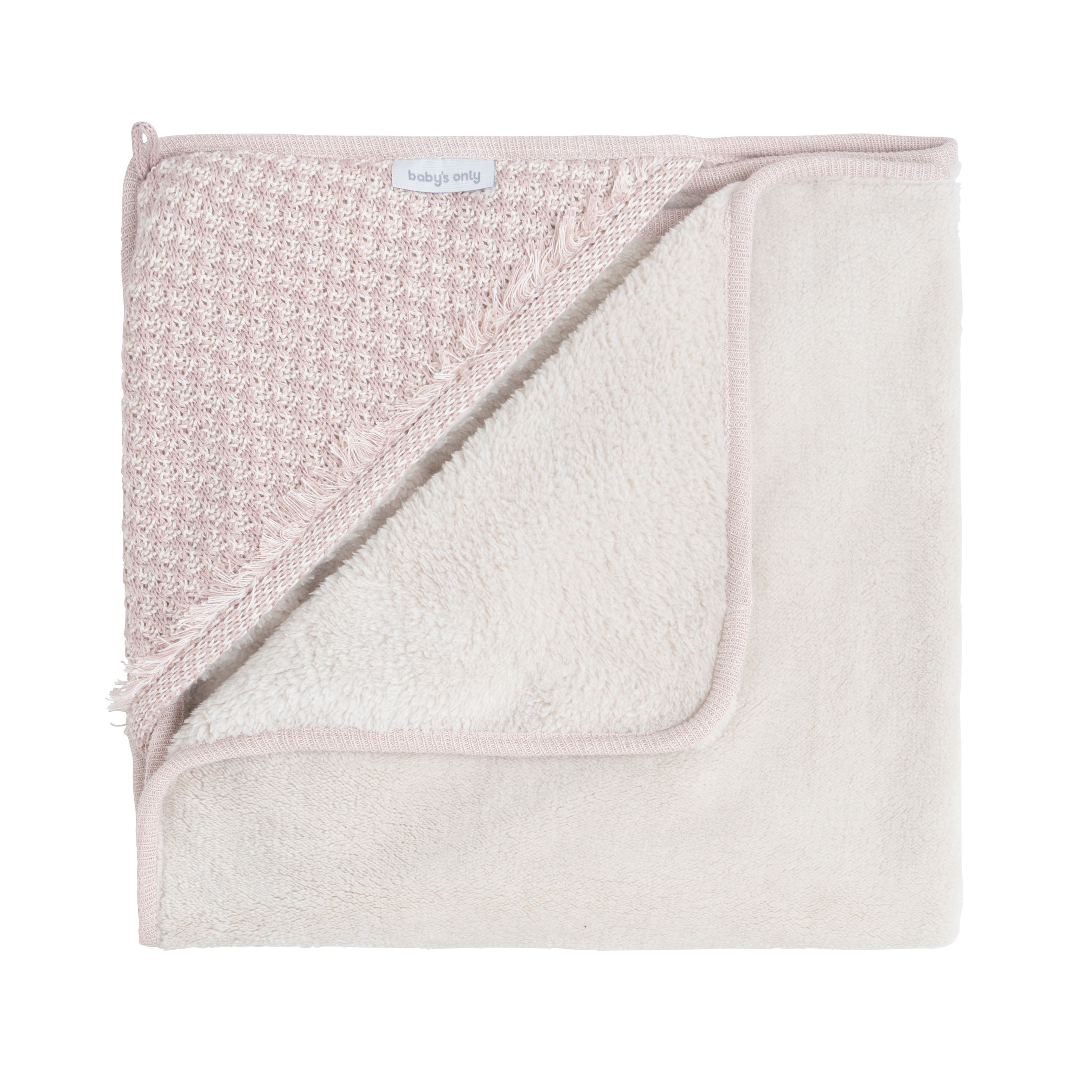 Couverture enveloppante Happiness vieux rose/ecru