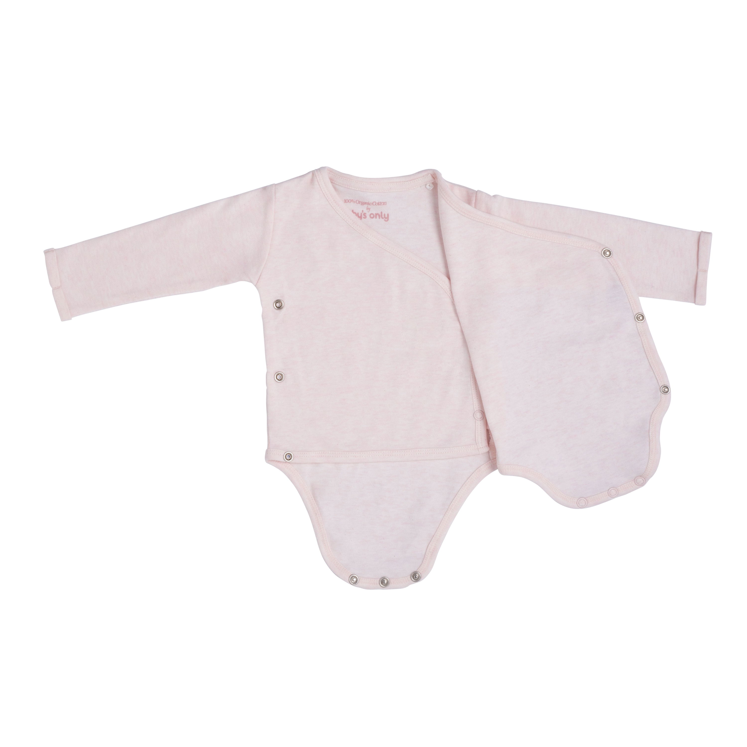 Baby Body Langen Ärmeln Melange Klassisch Rosa - 62