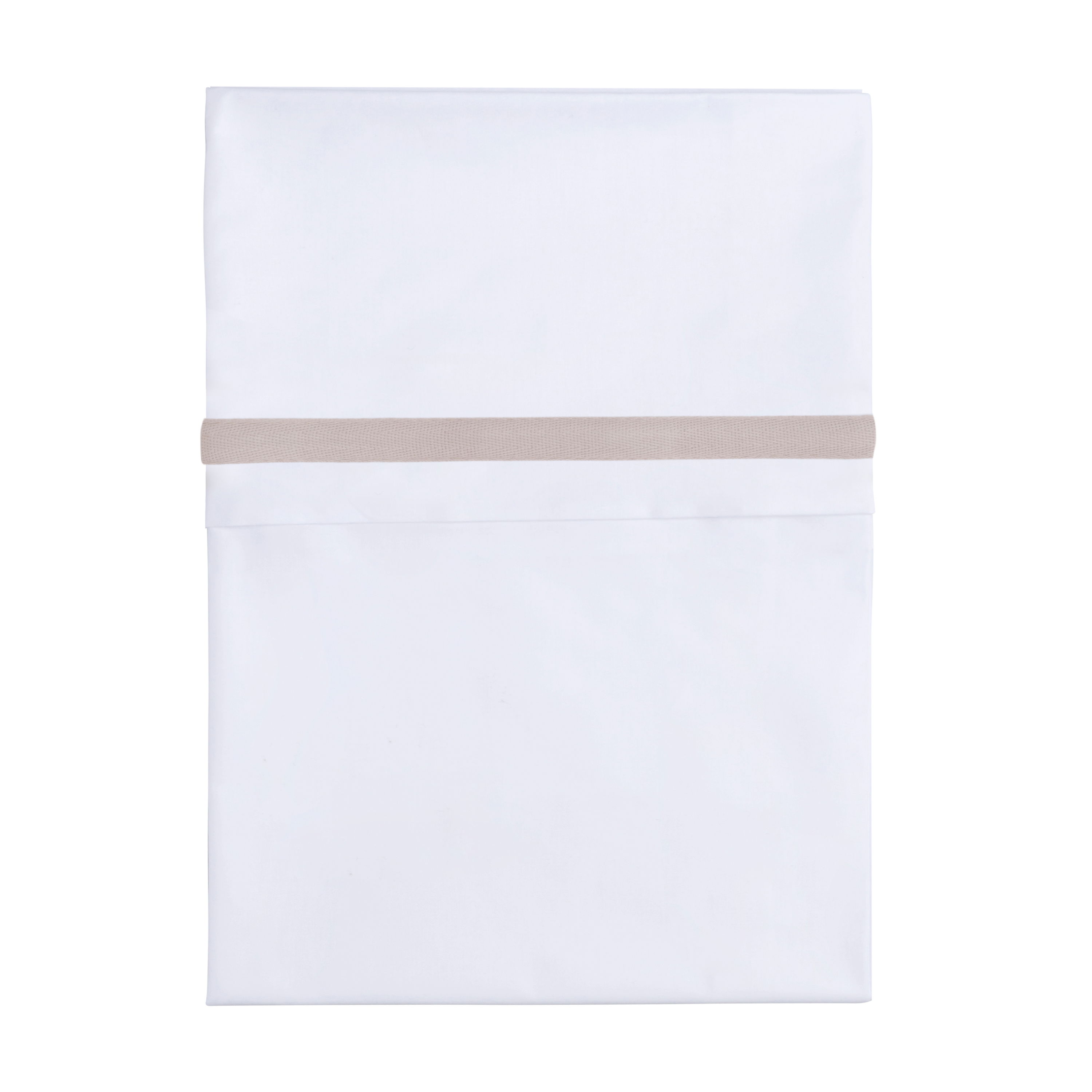 Drap lit bébé ruban tissé caillou gris/blanc