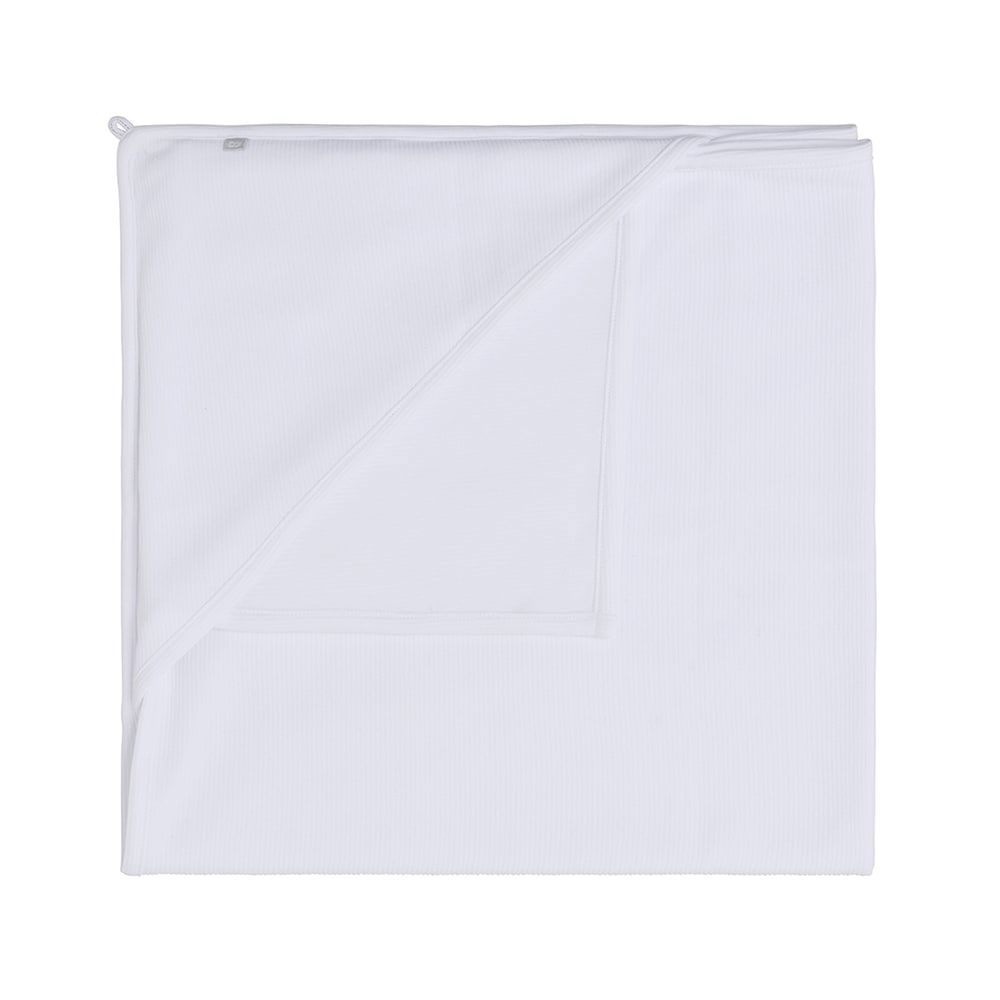 Hooded baby blanket Pure white - 75x75