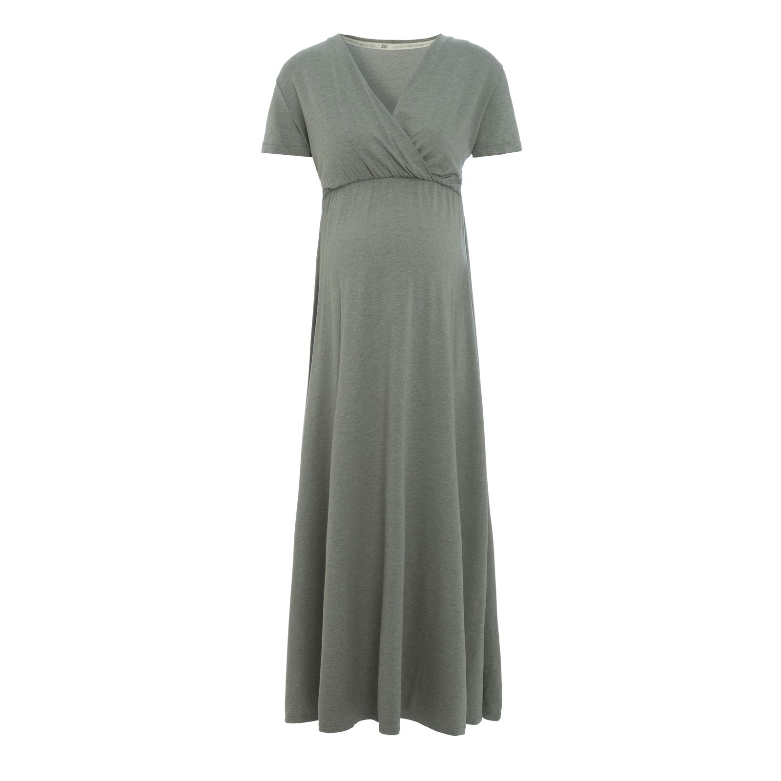 Maternity dress Glow urban green - L/XL - With nursing function