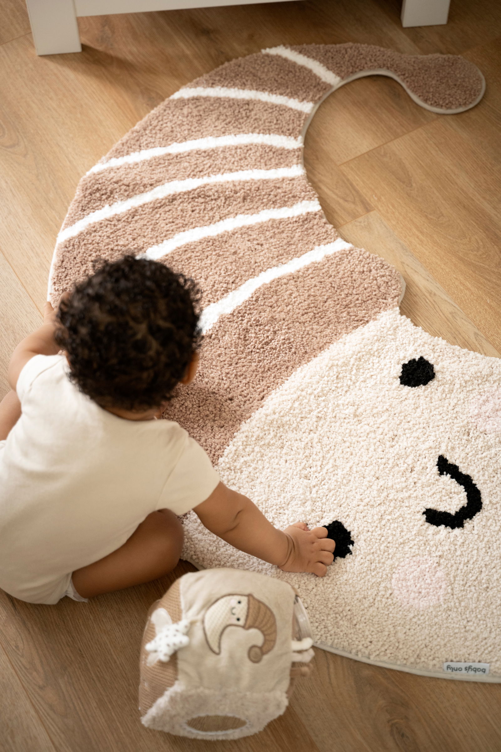 Tapis lune Heaven clay/warm linen - 109x90 cm