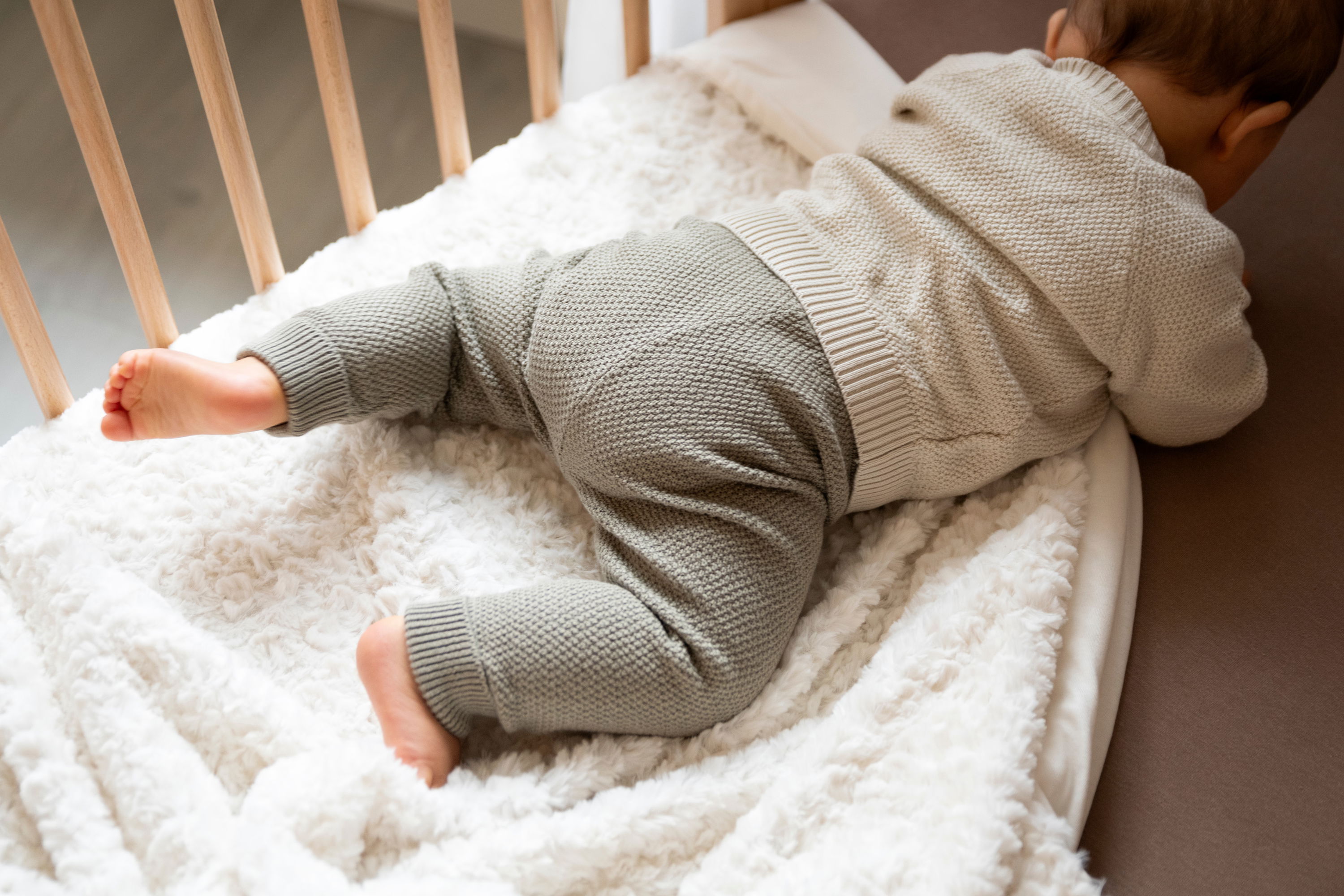 Baby crib blanket Snow taupe