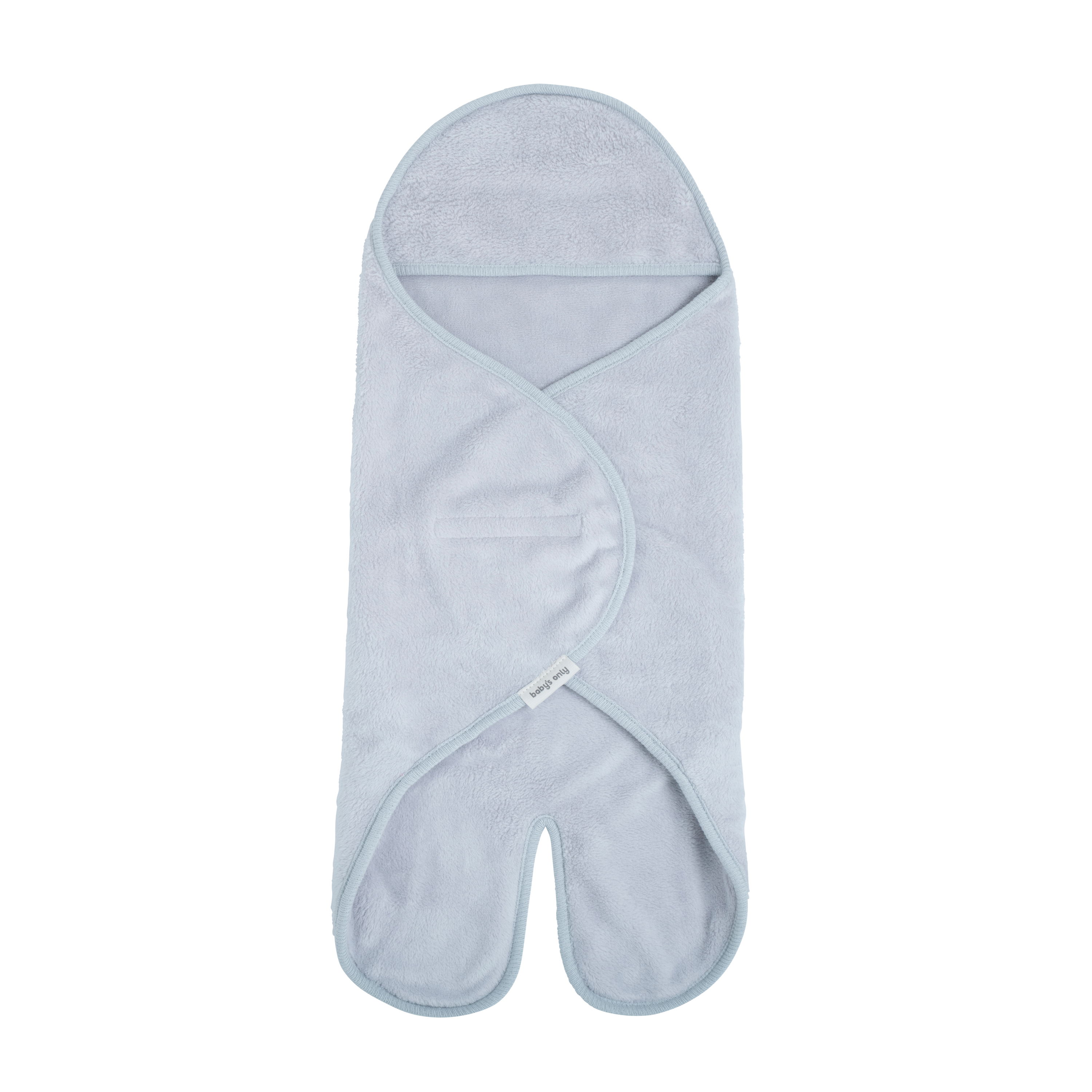 Hooded baby blanket with feet Cozy misty blue