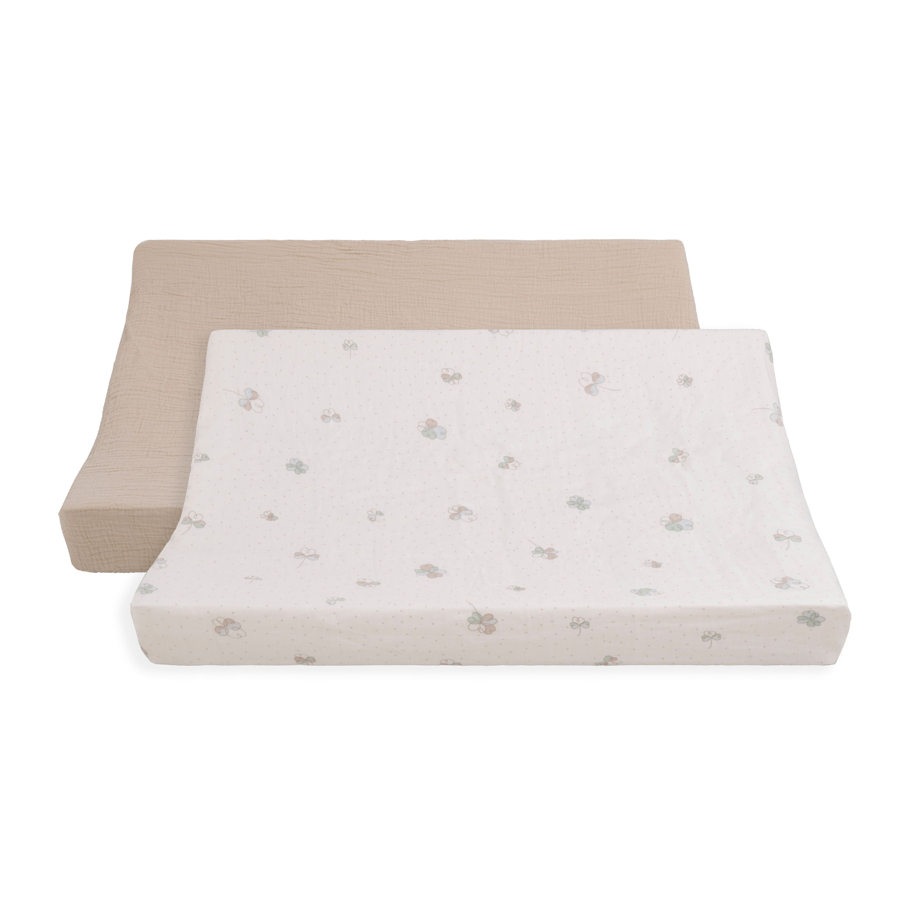 Wickelauflagenbezug Tender beige/clover - 45x70 cm - 2-pack