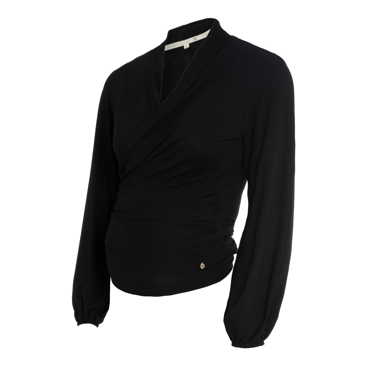 Wrap top de maternité Glow noir - L