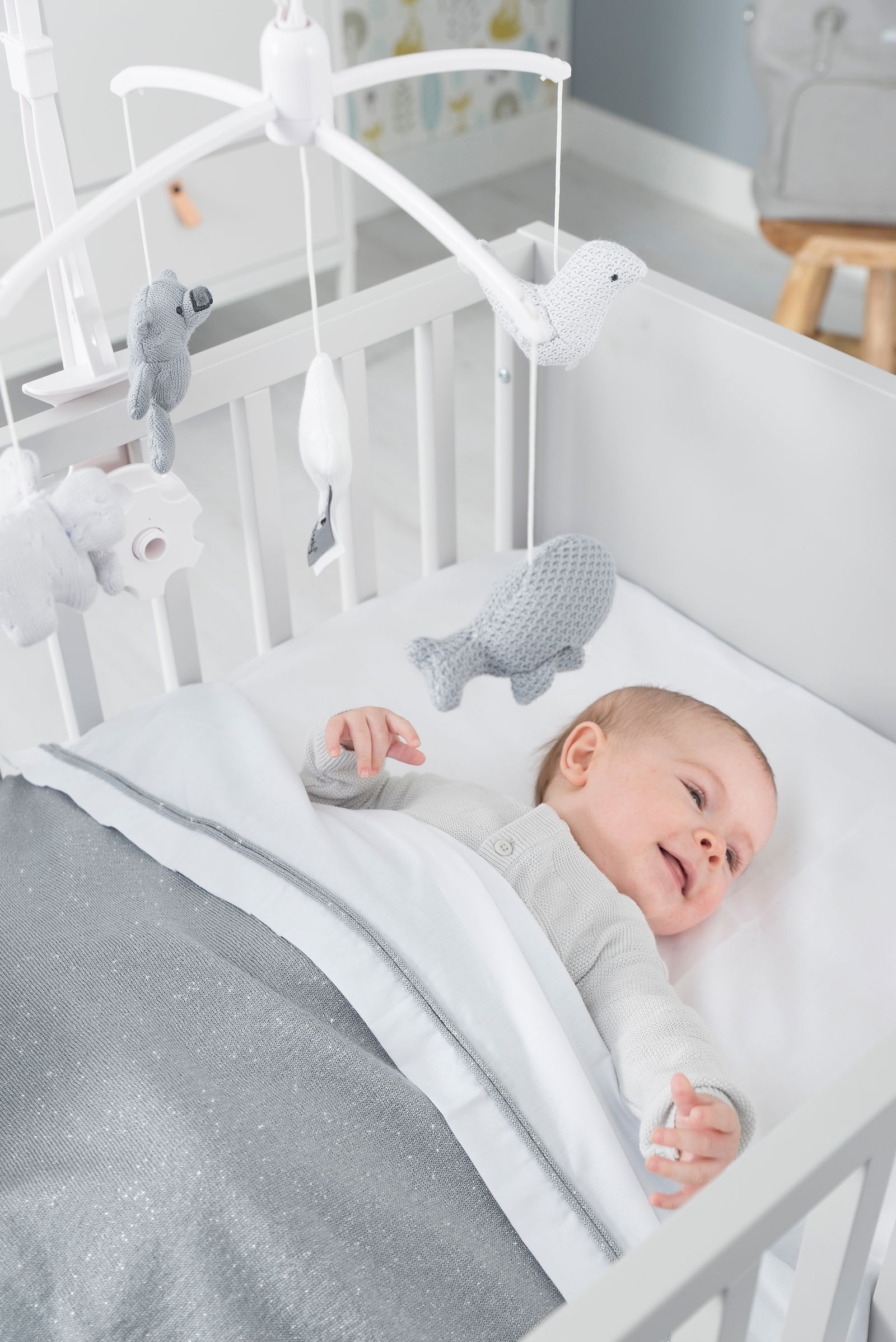 Babydecke Teddyfutter Sparkle Silber-Rosa Melee