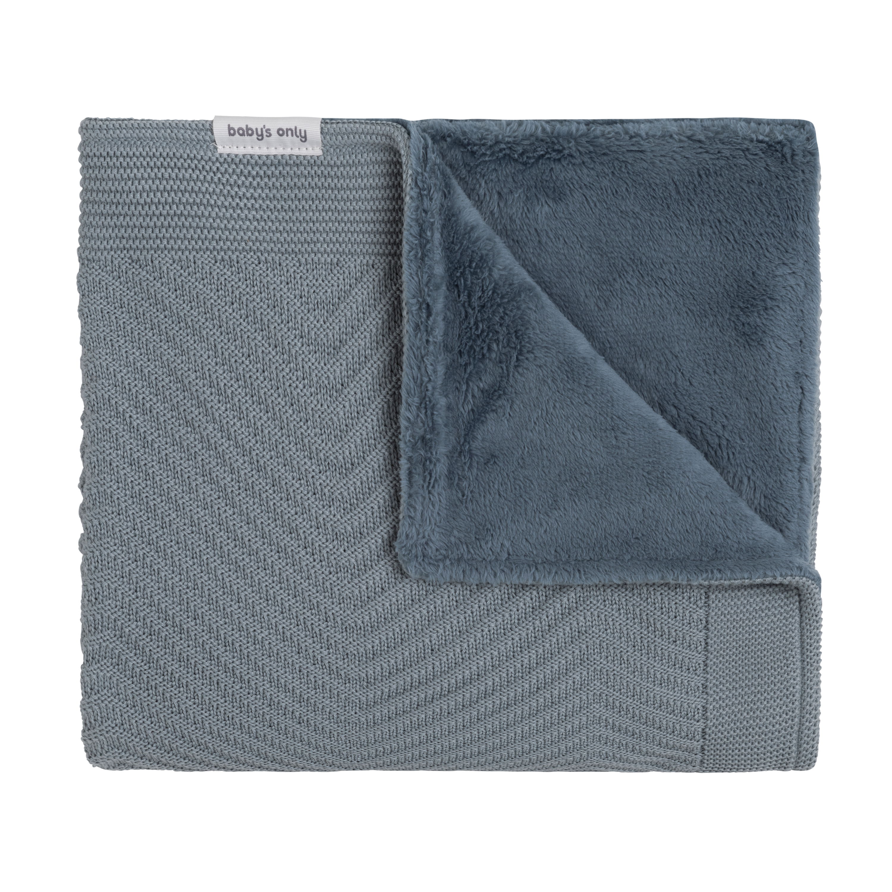 Couverture lit bébé teddy Grace nordic blue