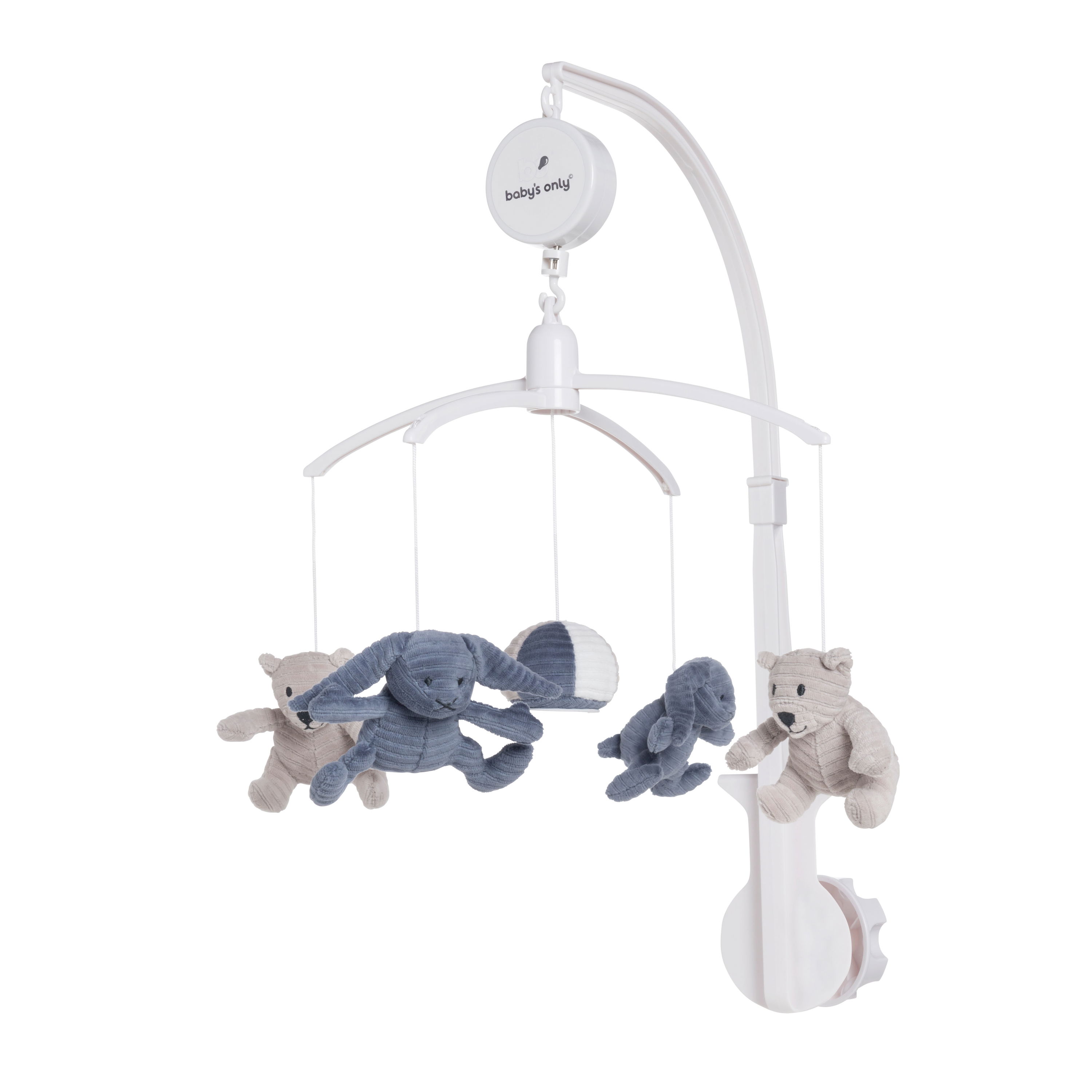 Mobiles bébé musical Sense vintage blue/caillou gris/blanc