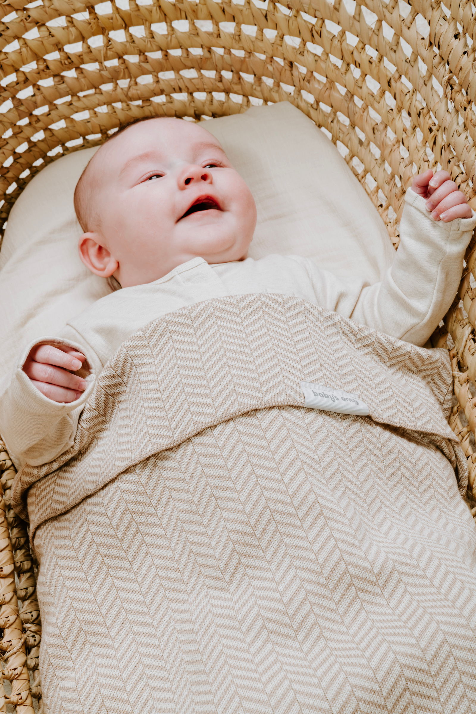 Baby crib blanket Dawn beige/ecru