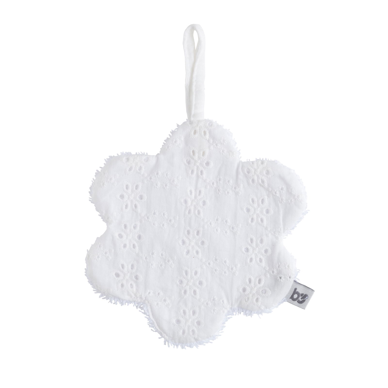 Attache tétine fleur Calm blanc