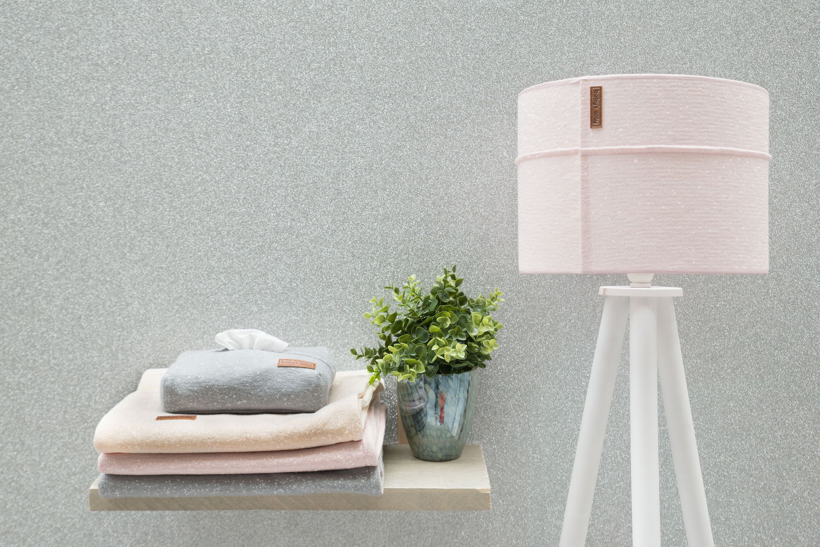 Babydecke Teddyfutter Sparkle Silber-Rosa Melee