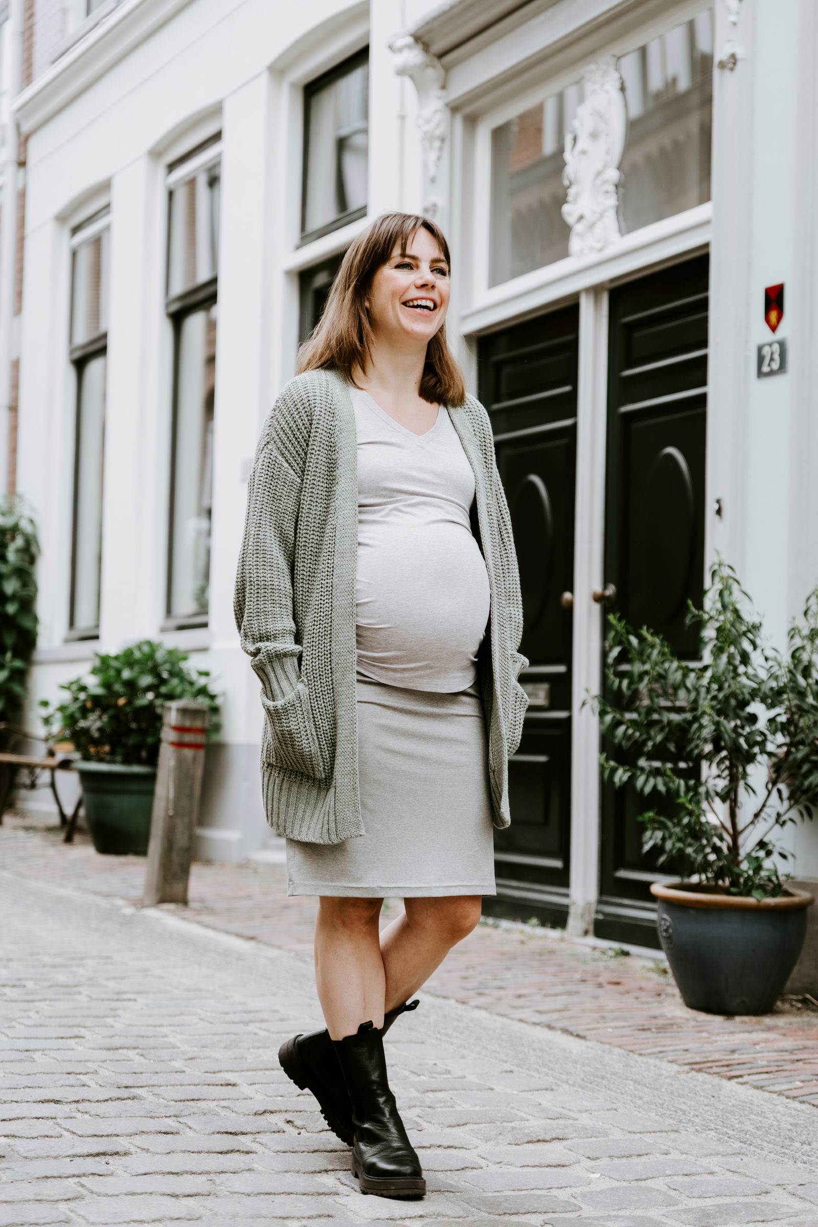 Maternity cardigan Glow urban green - M