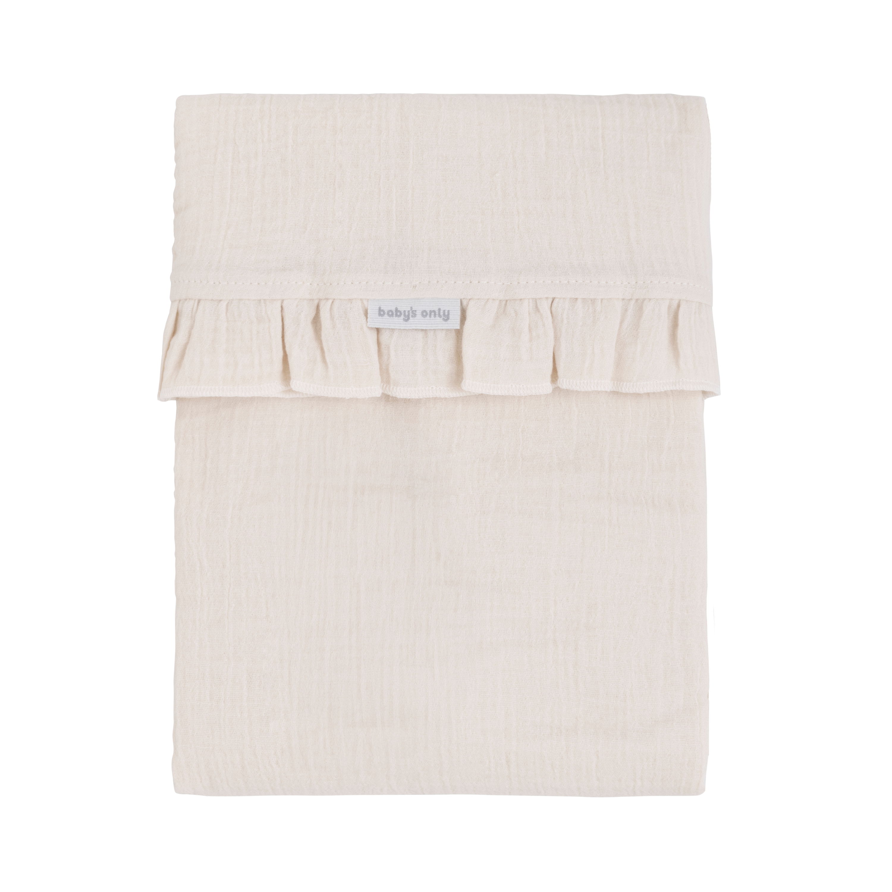 Cot sheet Calm warm linen - with ruffle