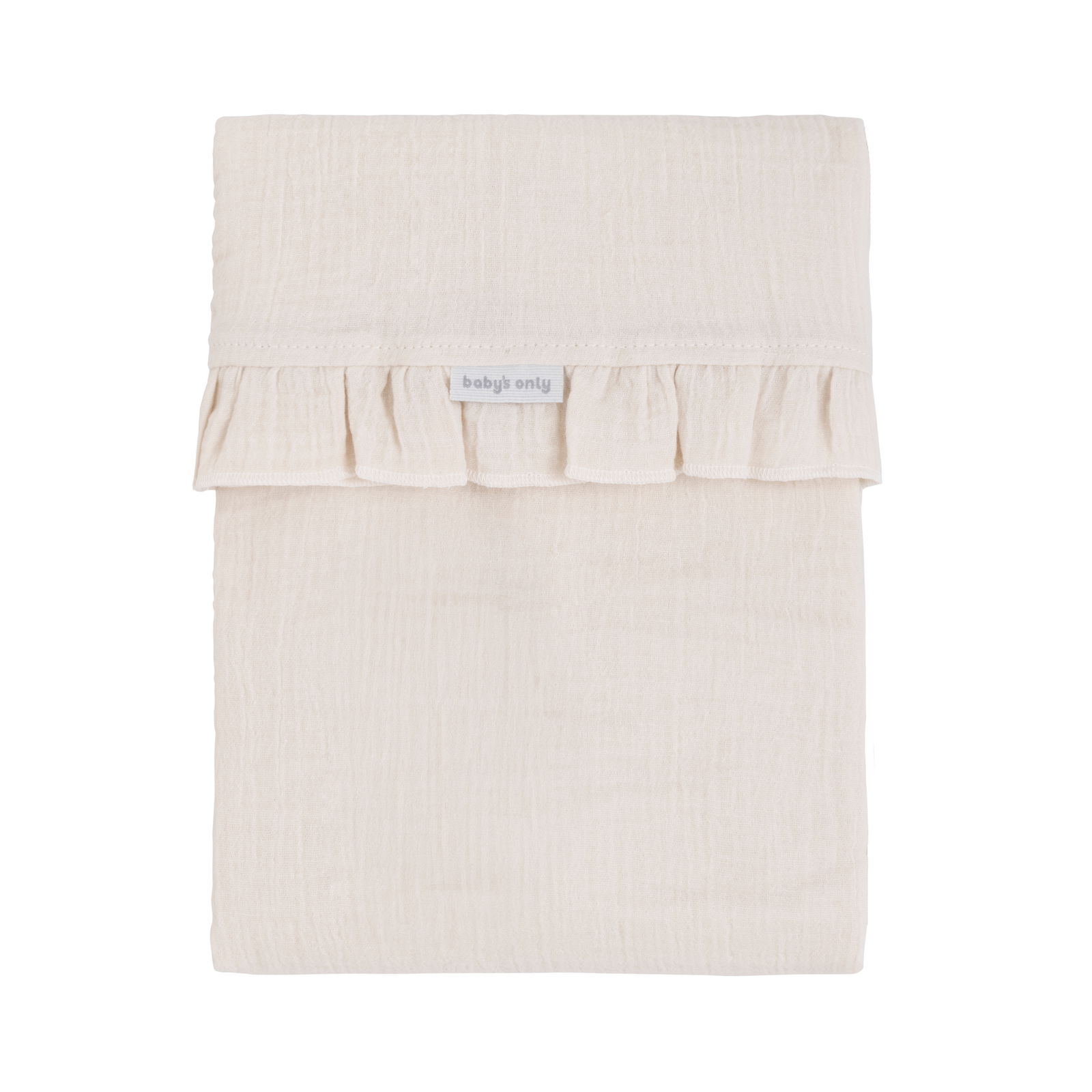 Cot sheet Calm warm linen - with ruffle